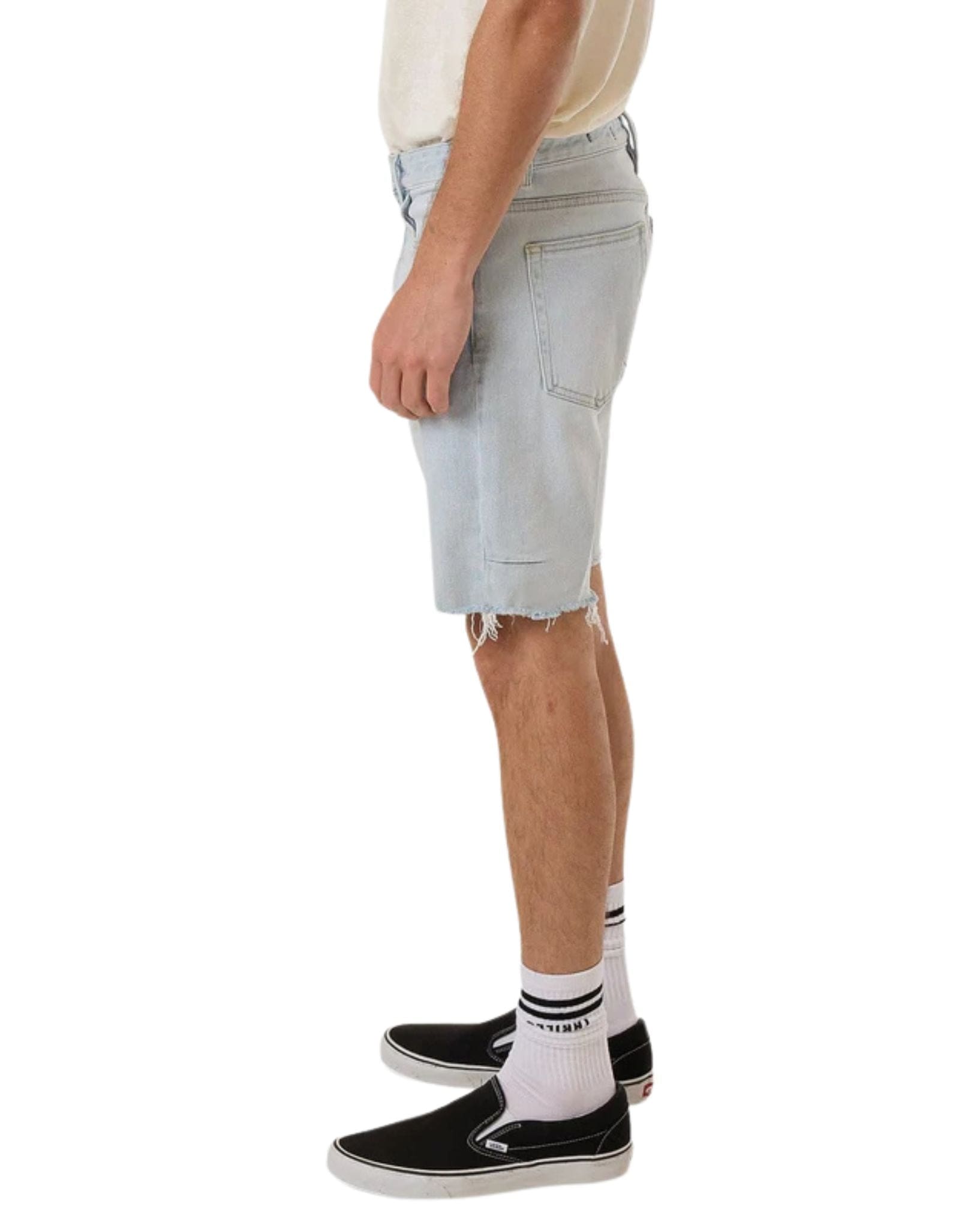 Thrills Mens Bones Denim Short- Ether Blue