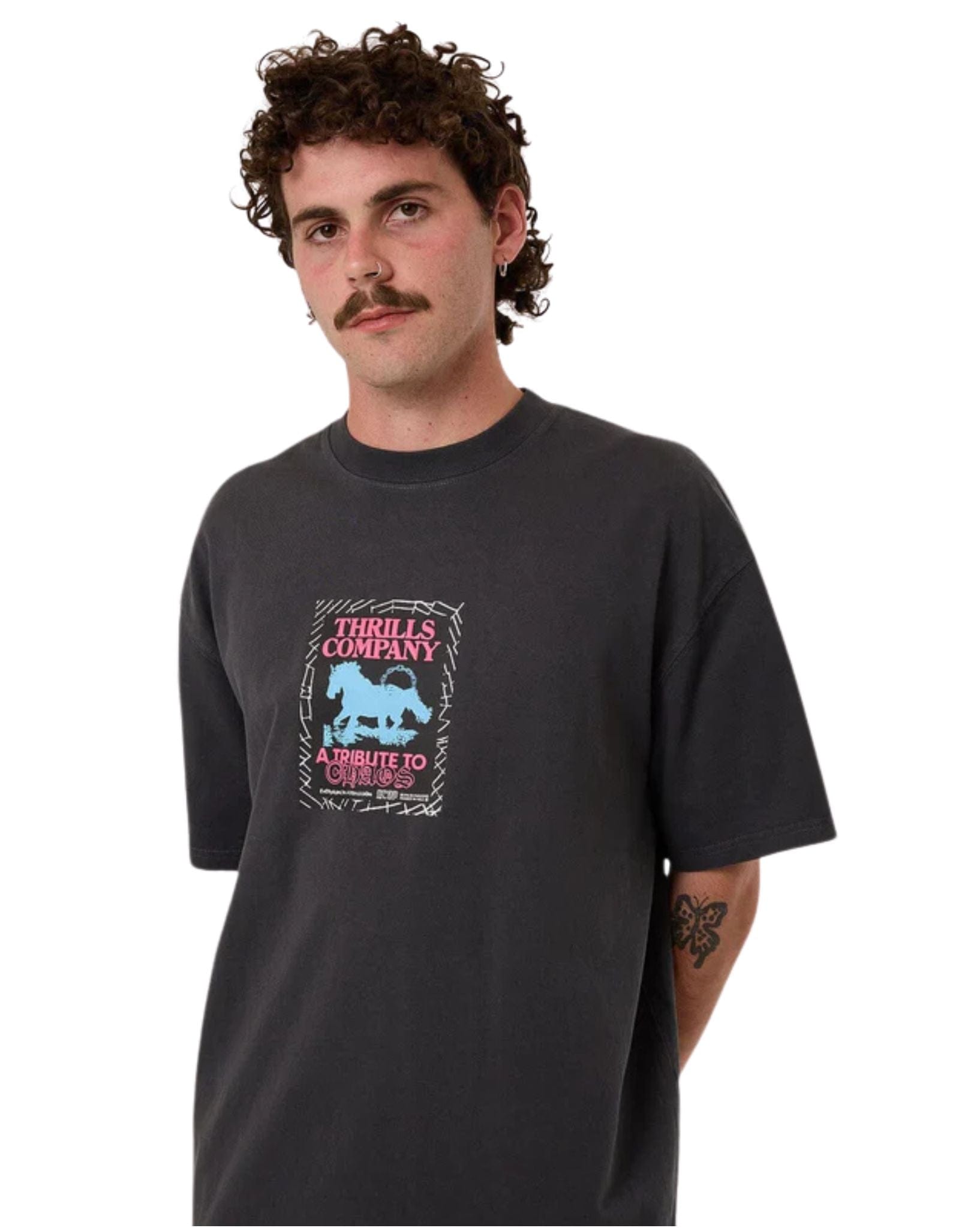 Thrills Mens Chain Of Formation Box Fit Oversize Tee