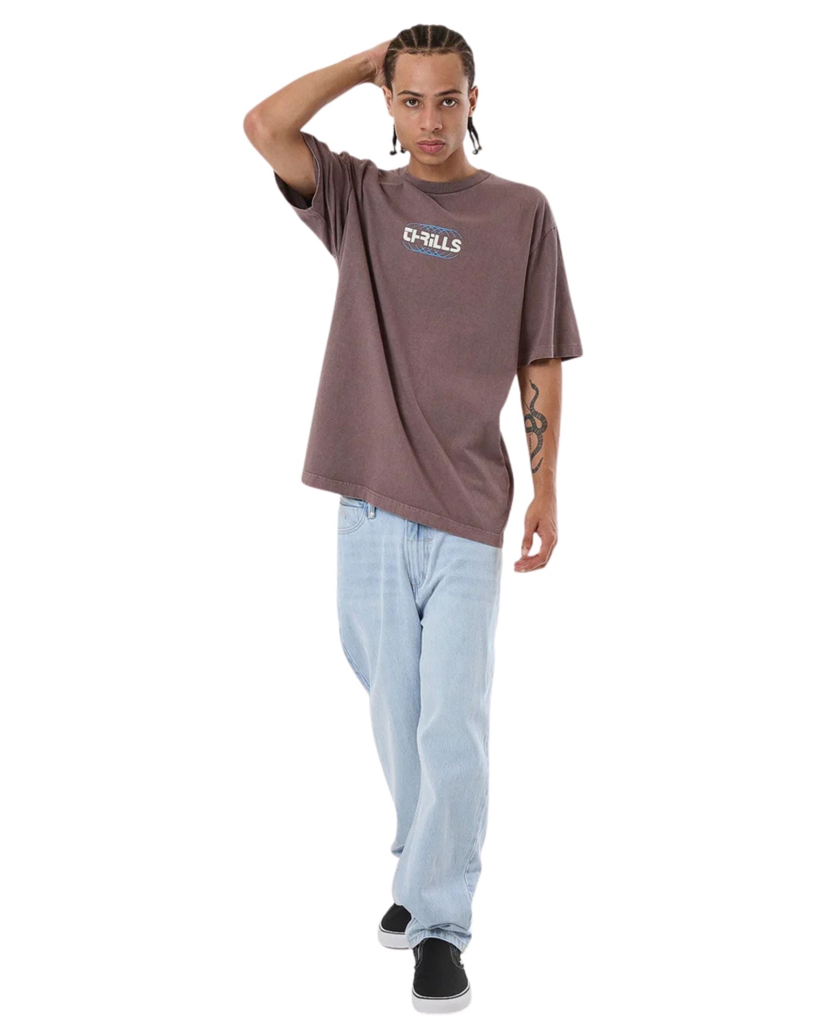 Thrills Mens Evolution Oversize Fit Tee - Sparrow