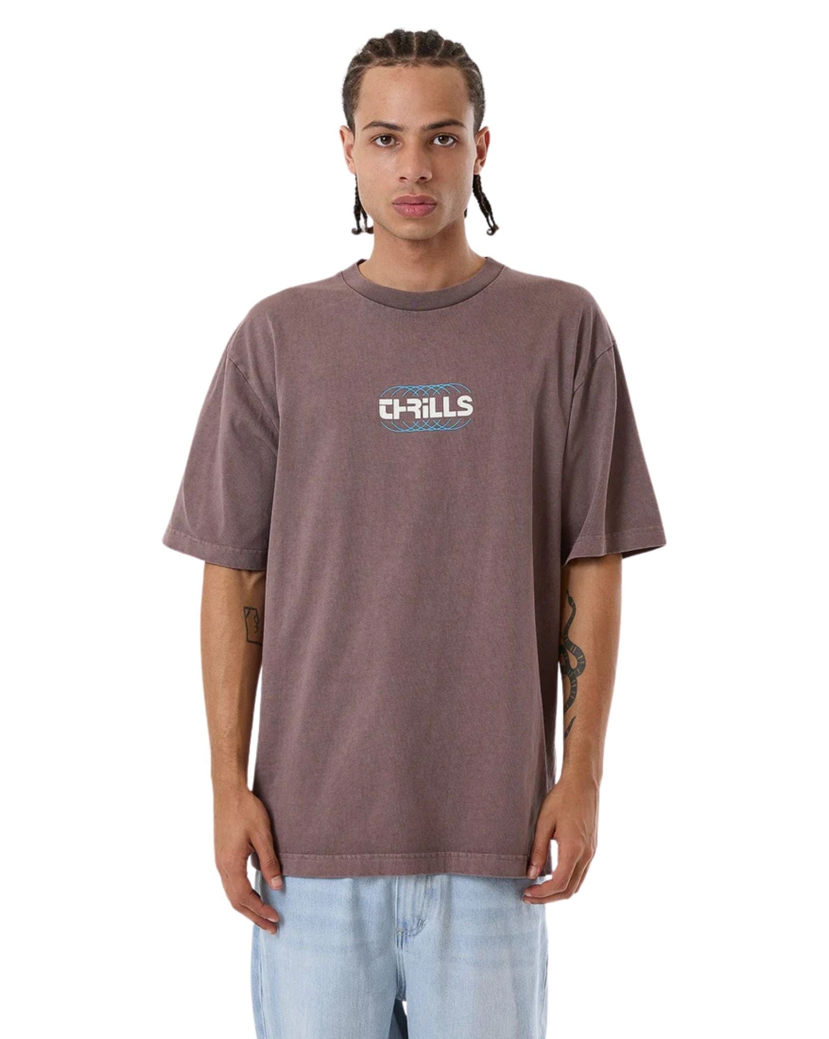 Thrills Mens Evolution Oversize Fit Tee - Sparrow