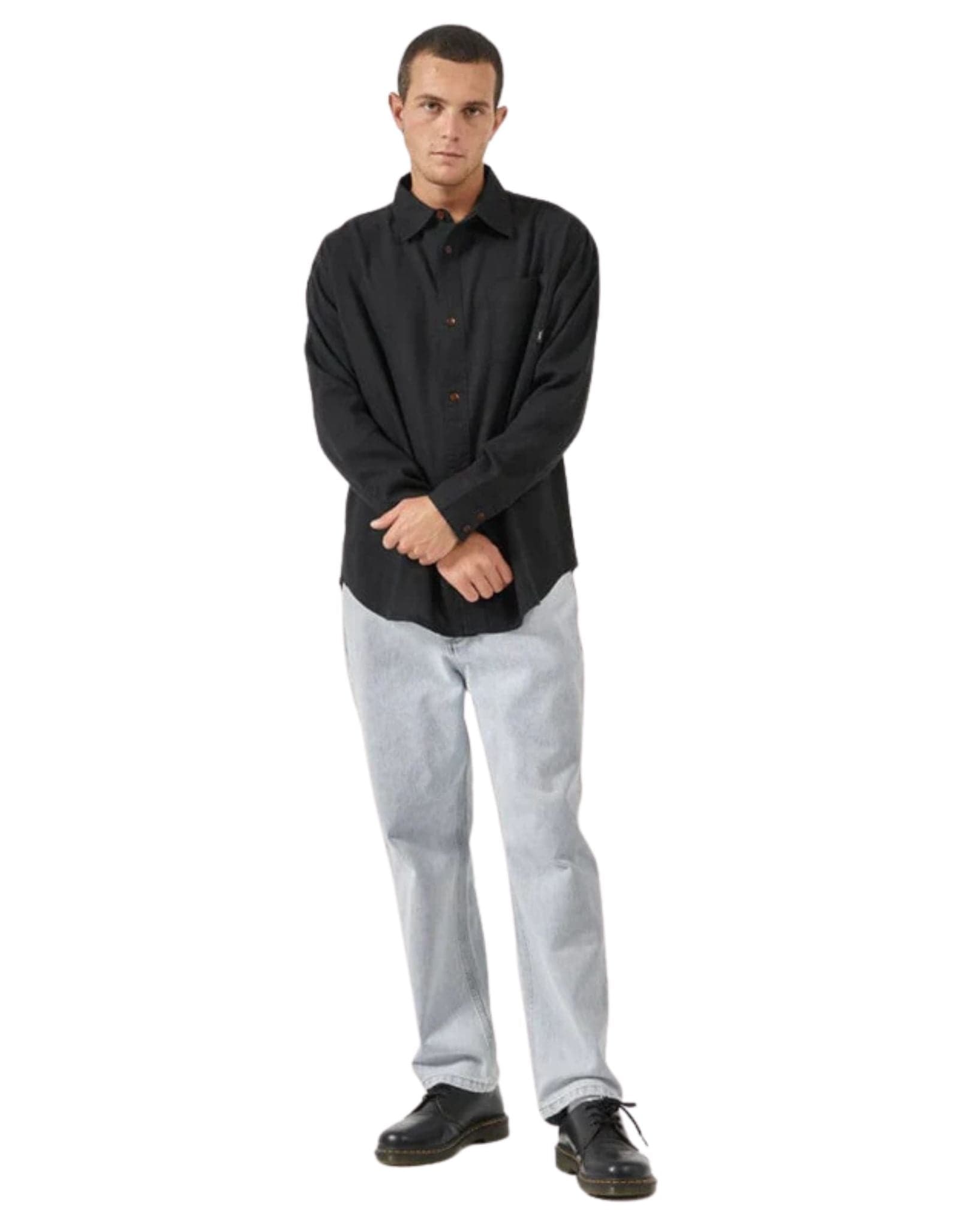 Thrills Mens Hemp Minimal Thrills Oversized Ls Shirt