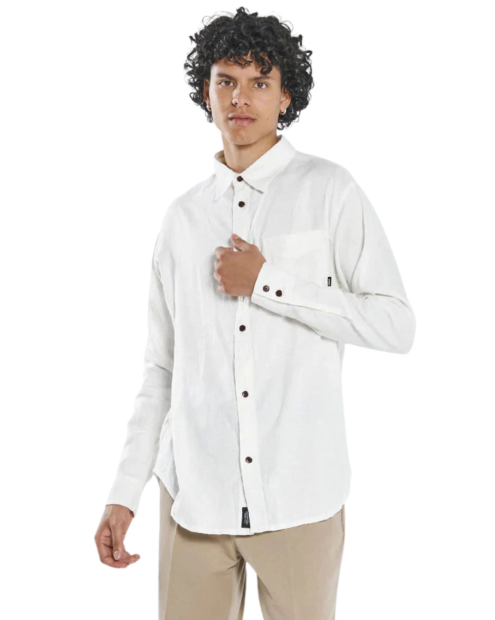 Thrills Mens Hemp Minimal Thrills Oversized Ls Shirt