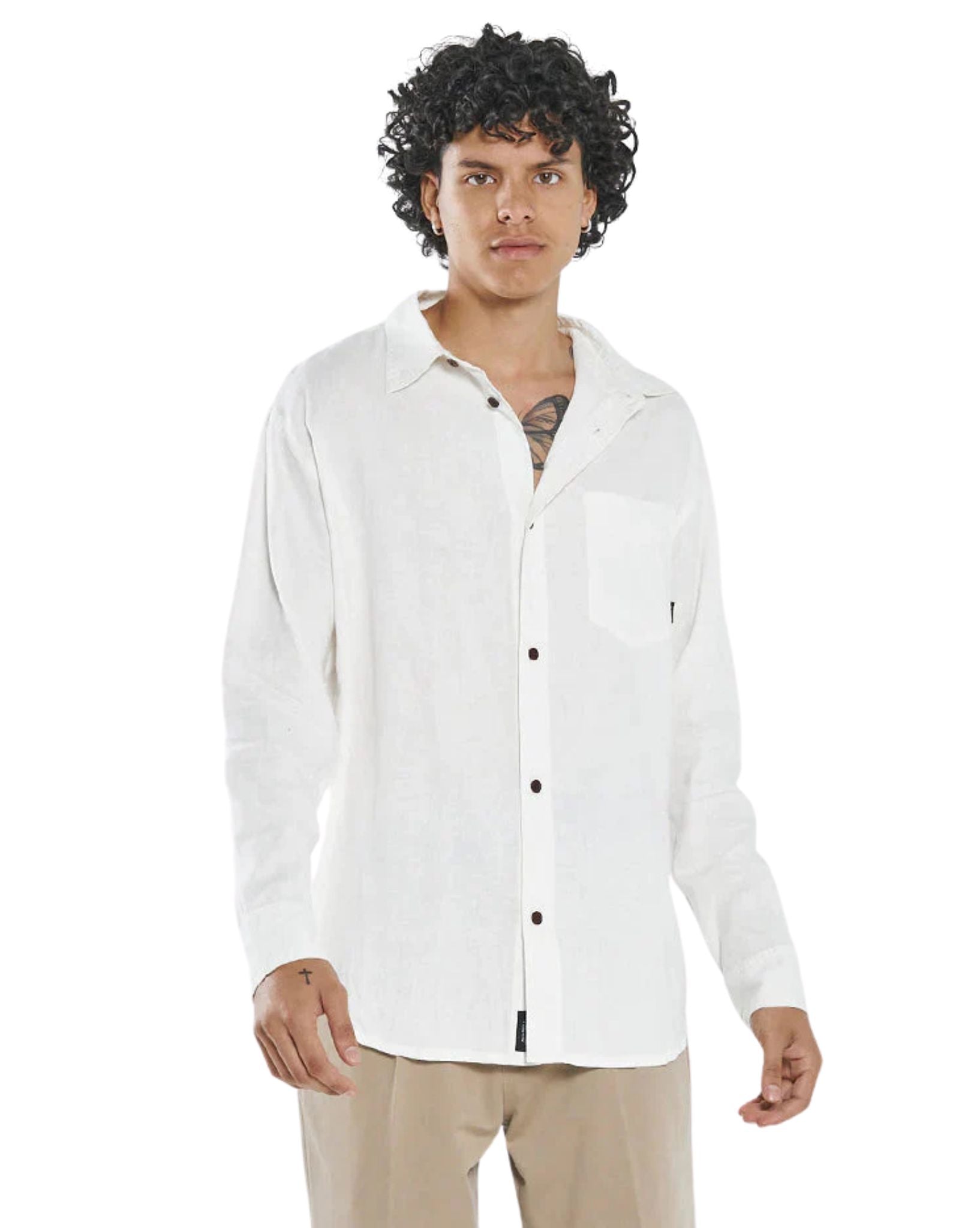Thrills Mens Hemp Minimal Thrills Oversized Ls Shirt
