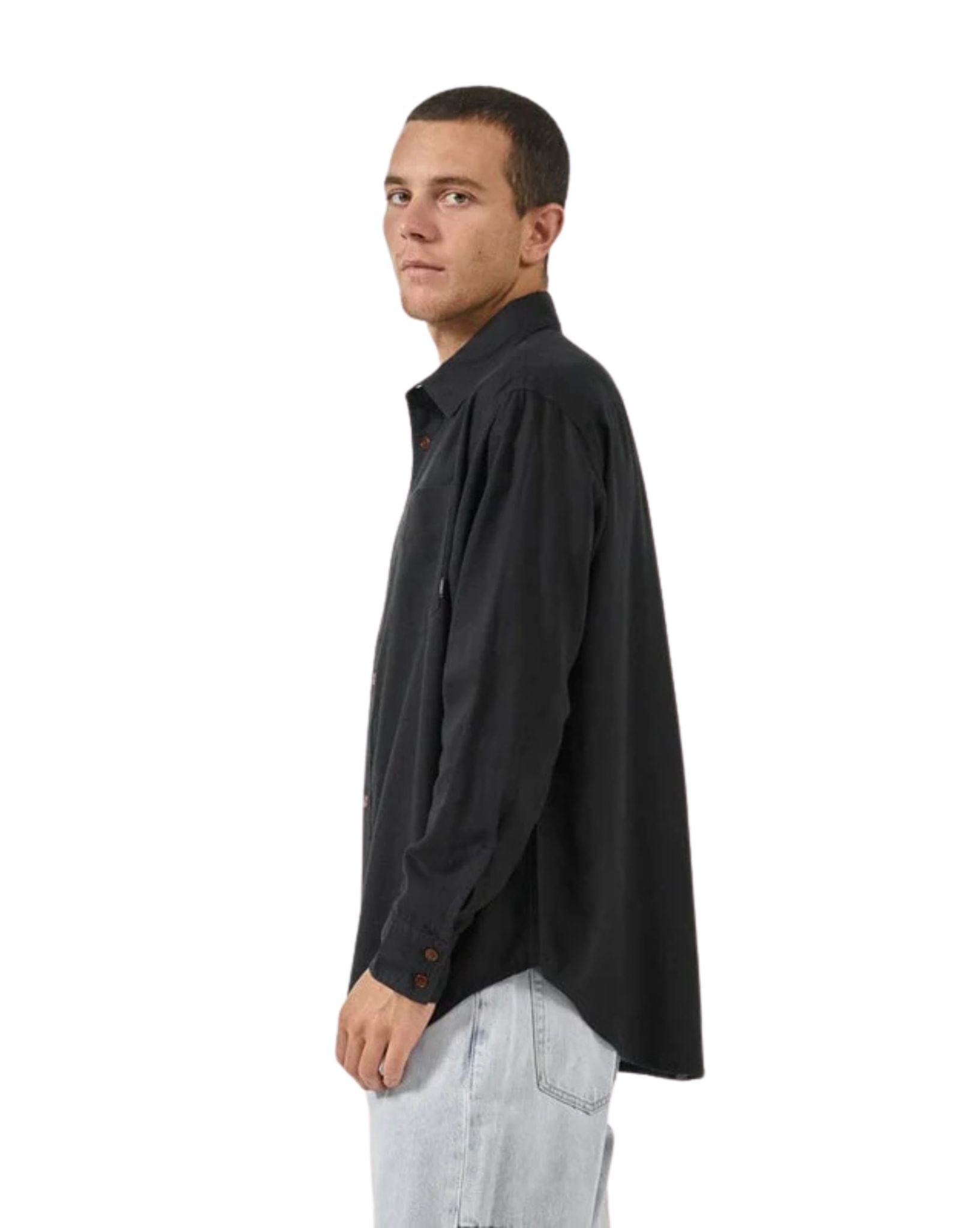 Thrills Mens Hemp Minimal Thrills Oversized Ls Shirt