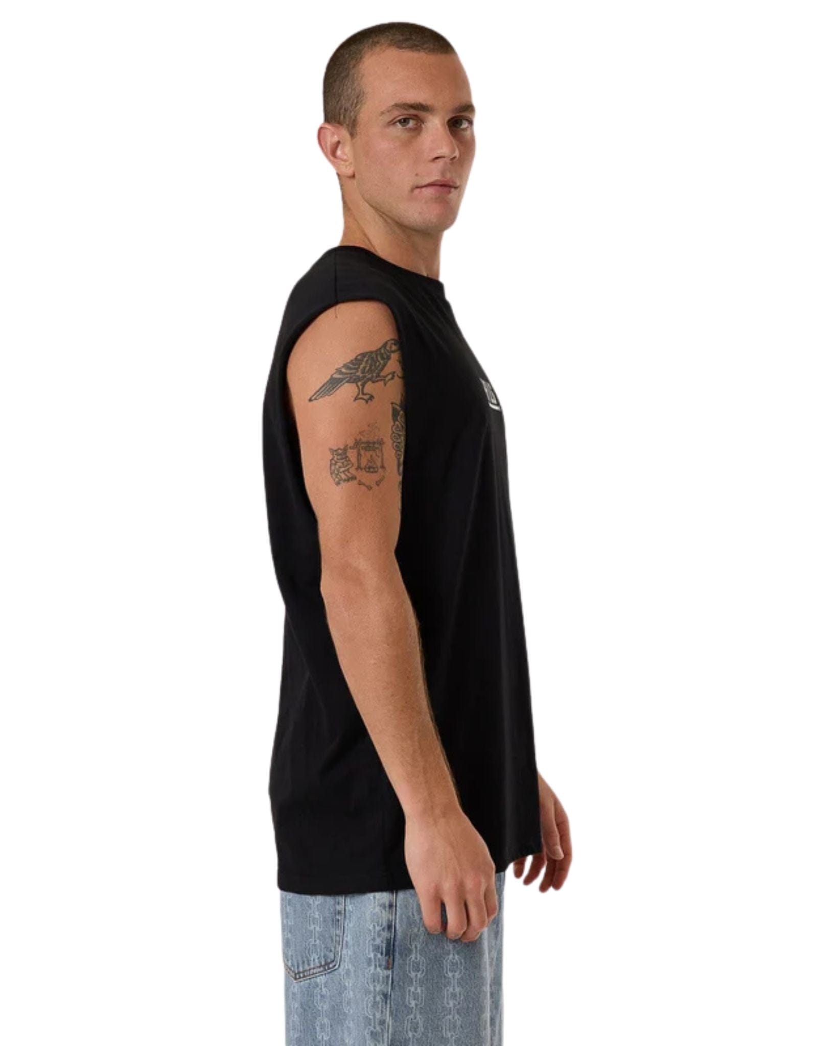 Thrills Mens Logic Merch Fit Muscle Tee - Black