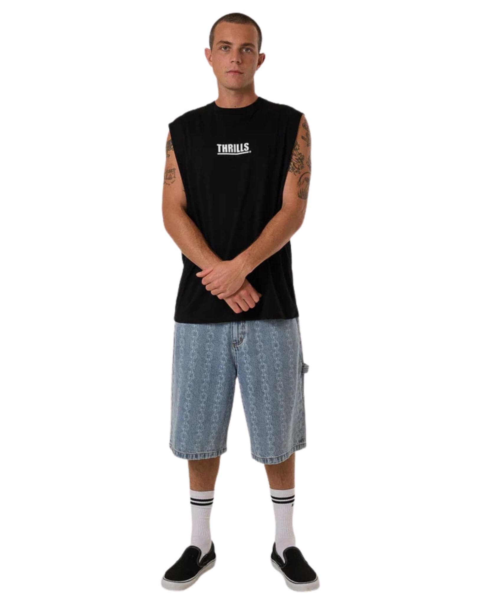 Thrills Mens Logic Merch Fit Muscle Tee - Black