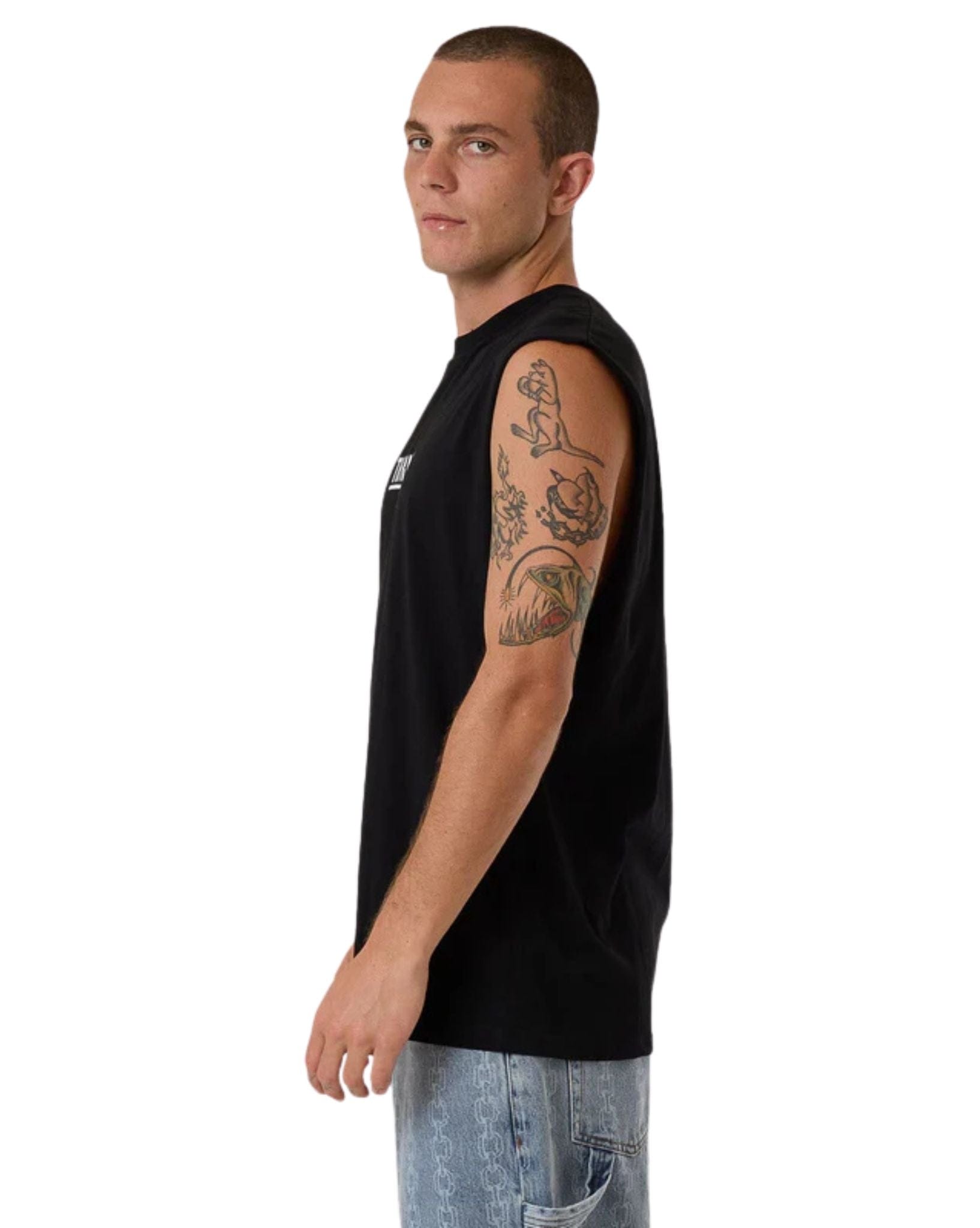 Thrills Mens Logic Merch Fit Muscle Tee - Black