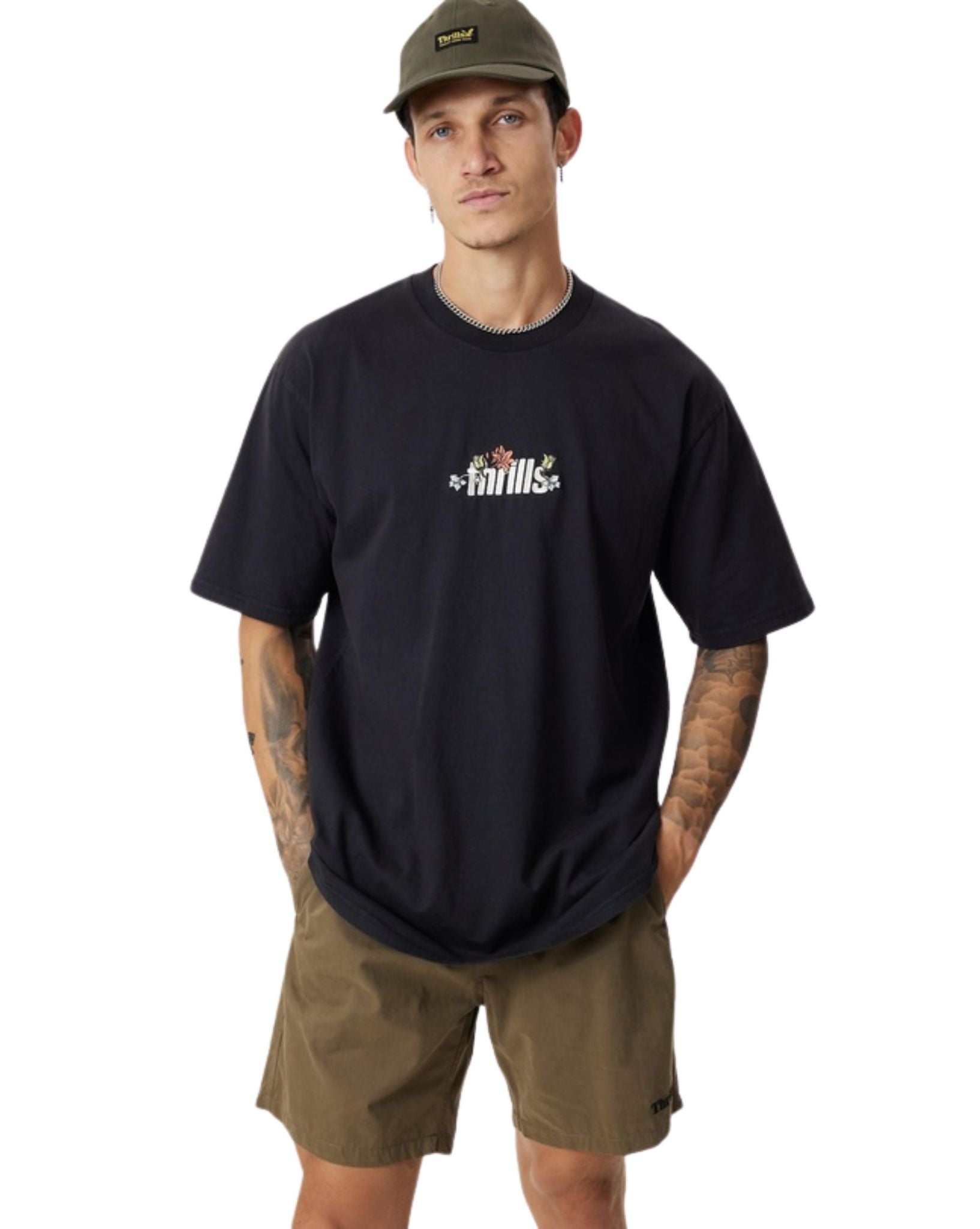 Thrills Mens Natural Thrills Oversize Fit Tee - Black