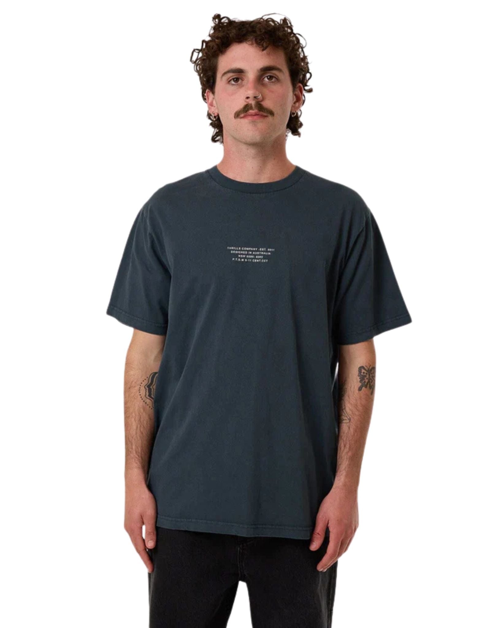 Thrills Mens New Issue Merch Fit Tee - Petrol