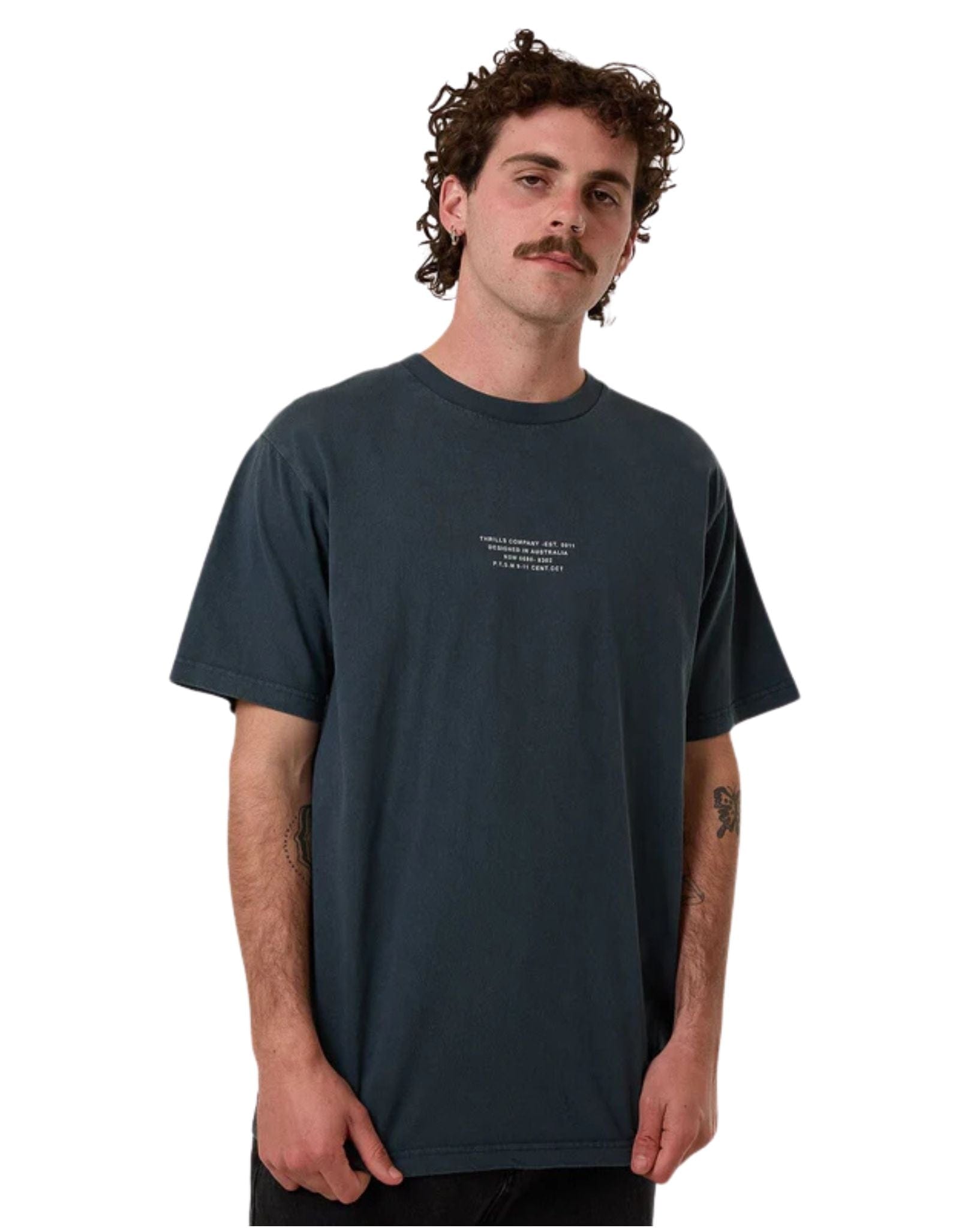 Thrills Mens New Issue Merch Fit Tee - Petrol
