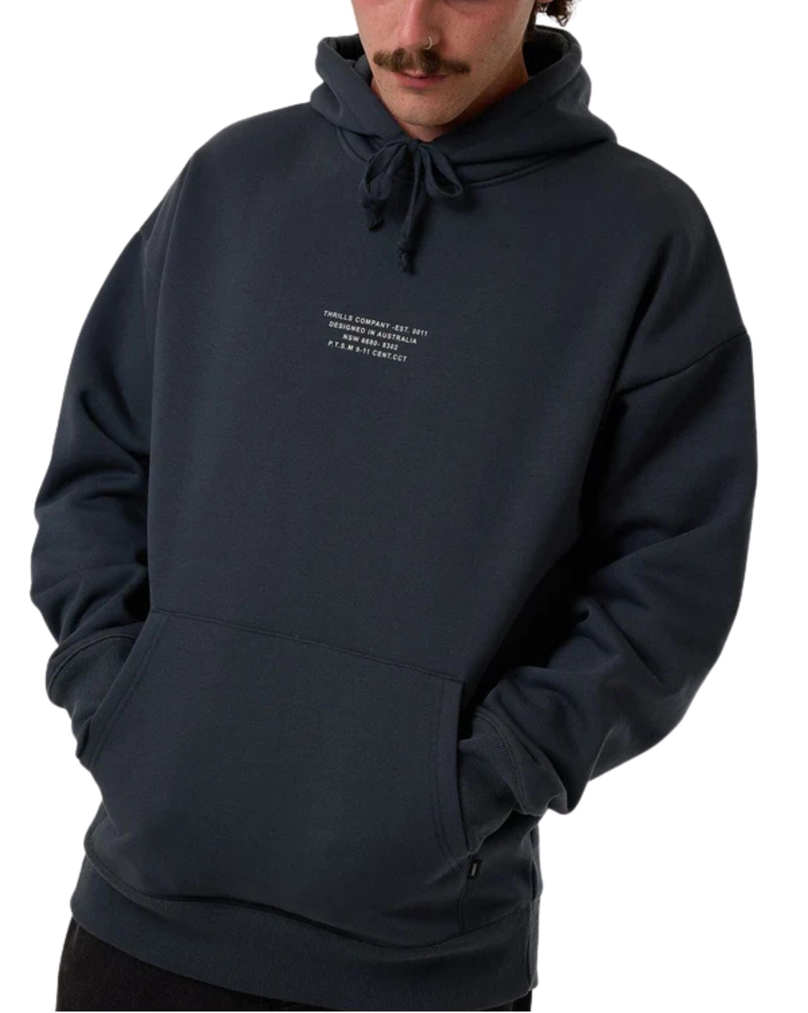 Thrills Mens New Issue Slouch Pull On Hood