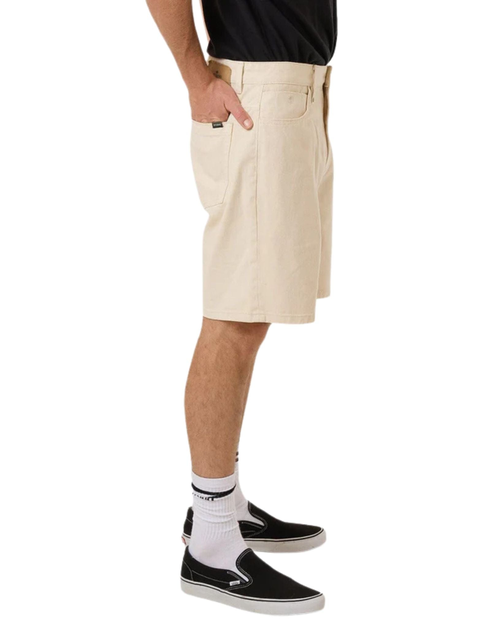 Thrills Mens Slacker Denim Short - Heritage White
