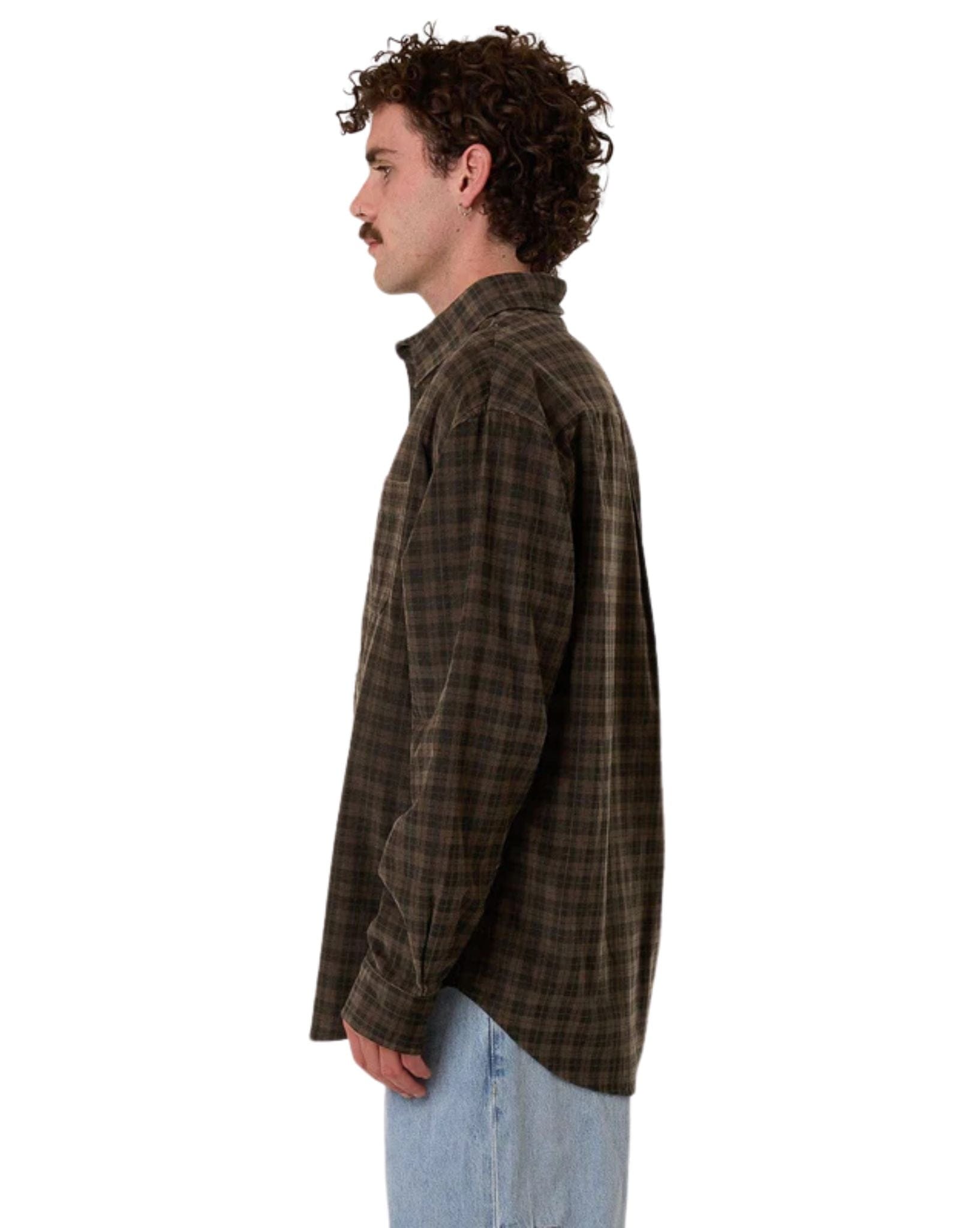 Thrills Mens Thrills Union Cord Check Long Sleeve Shirt