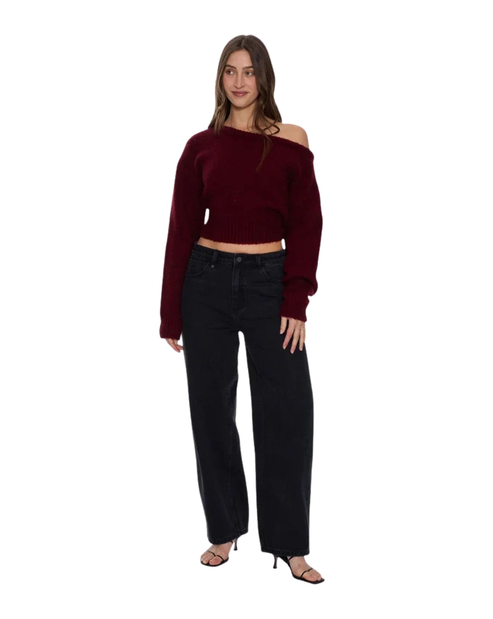 Thrills Oslo Cold Shoulder Knit Sweater