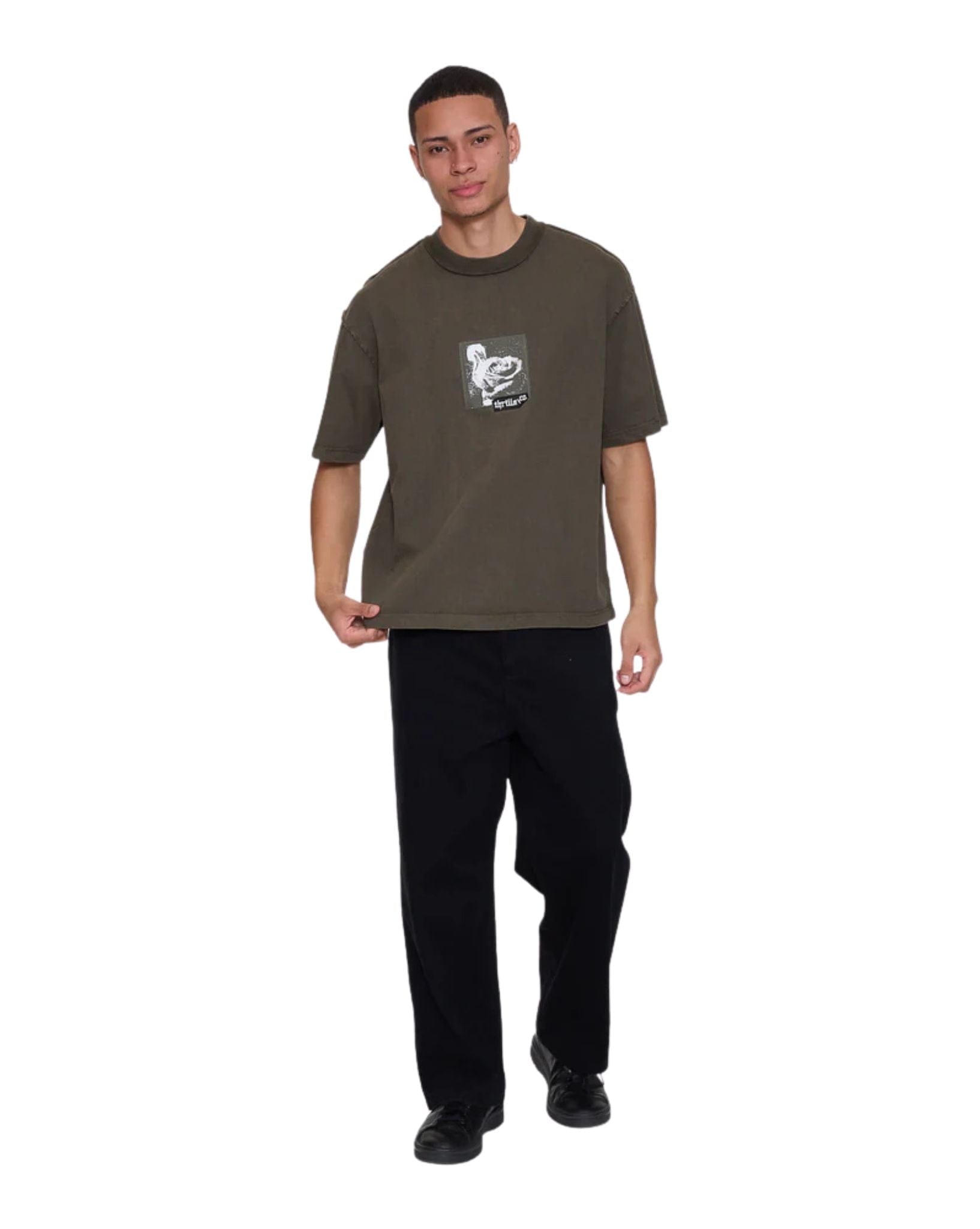 Thrills Rose Brigade Box Fit Oversize Cropped Tee