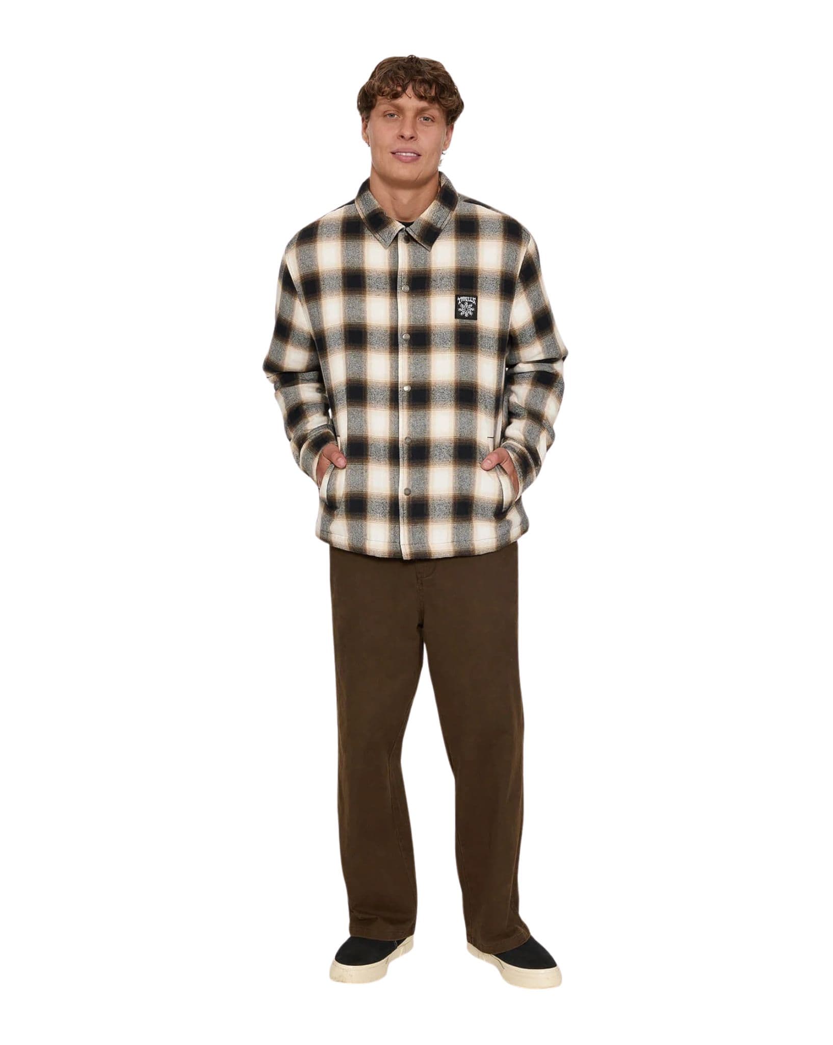 Thrills Stagger Cropped Flannel Jacket