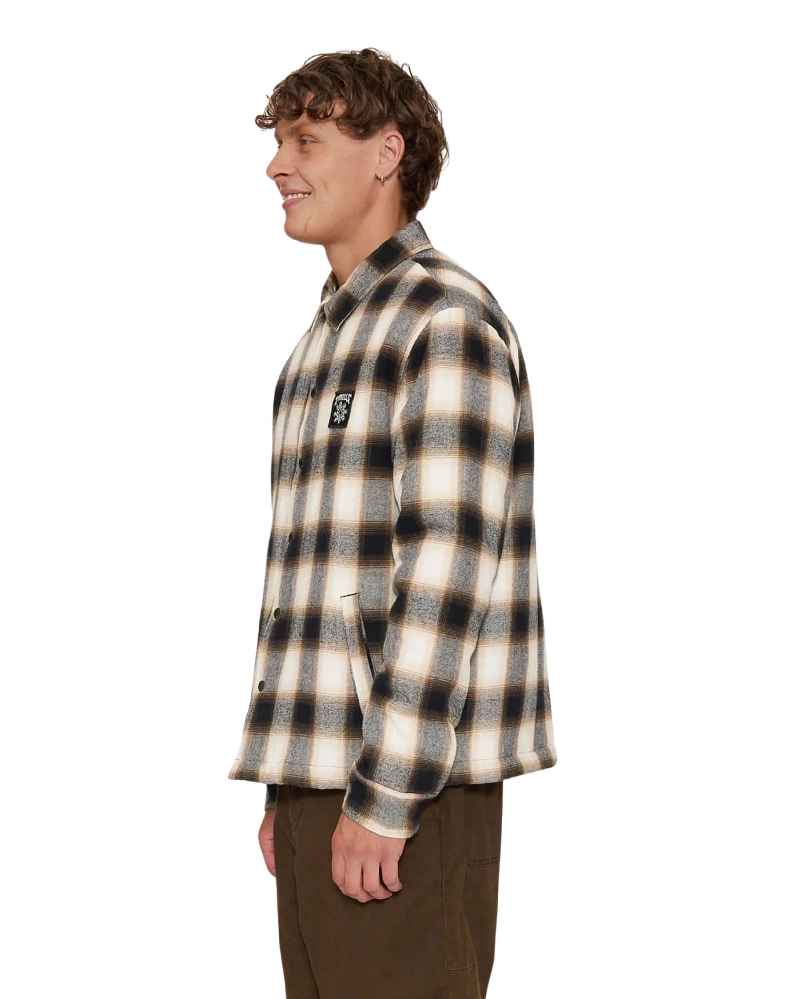 Thrills Stagger Cropped Flannel Jacket