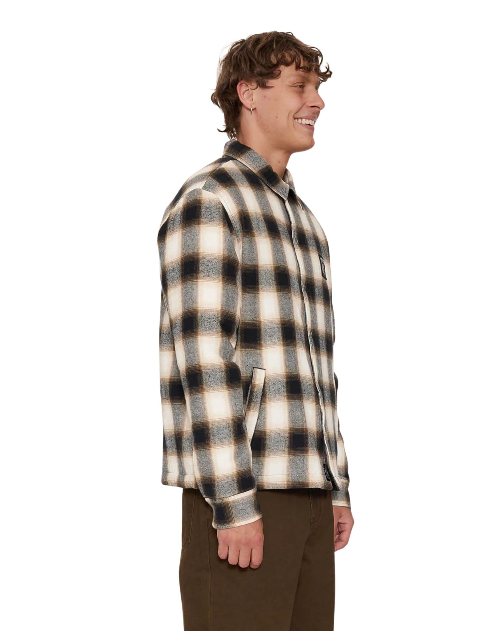 Thrills Stagger Cropped Flannel Jacket