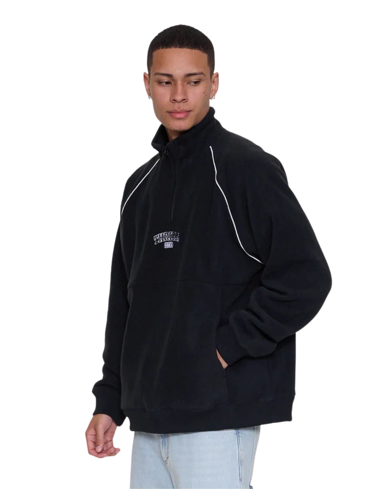 Thrills Thrill Of Victory Raglan Quarter Zip Polar Fleece