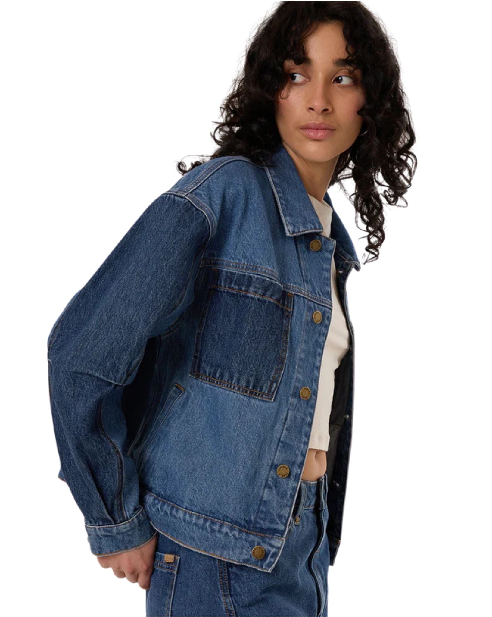 Thrills Womens Bailey Jacket - Two Tone Blue