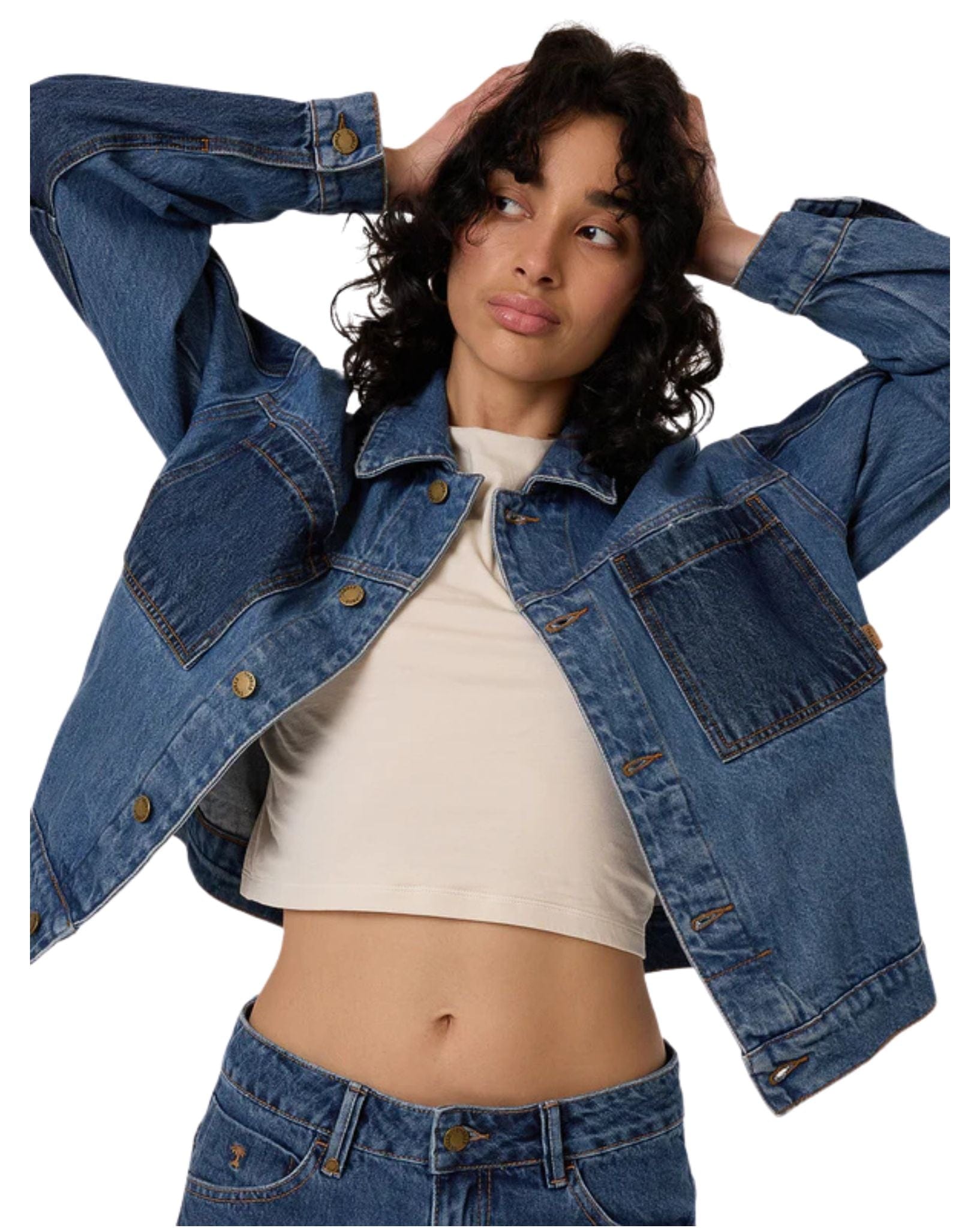 Thrills Womens Bailey Jacket - Two Tone Blue