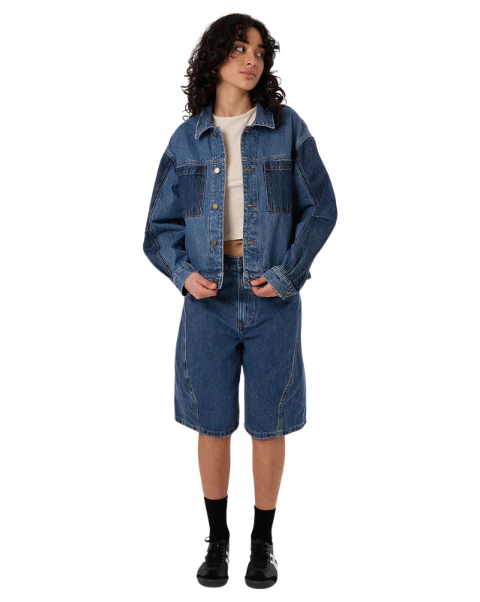 Thrills Womens Bailey Jacket - Two Tone Blue