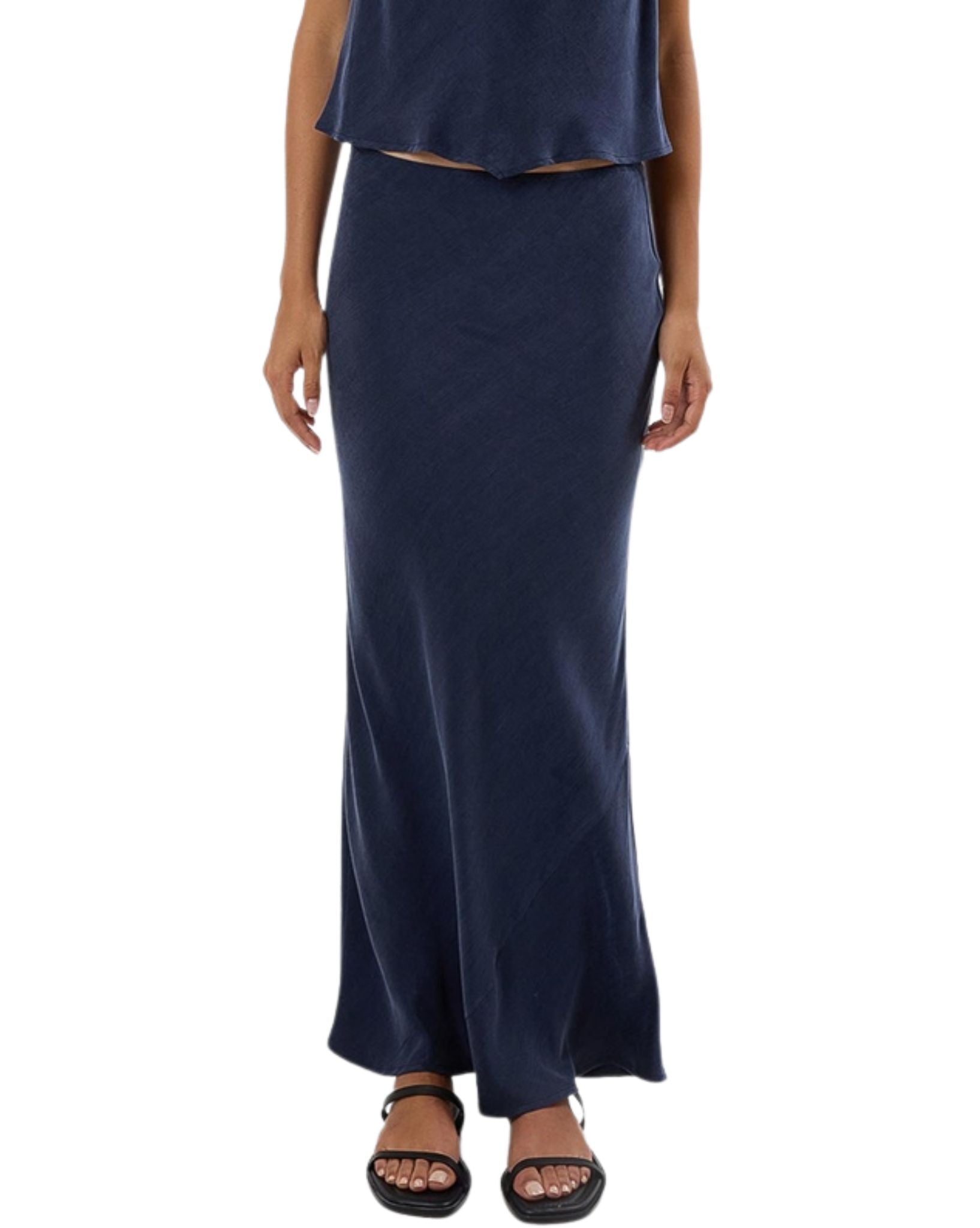 Thrills Womens Faye Slip Maxi Skirt - Oxford Blue