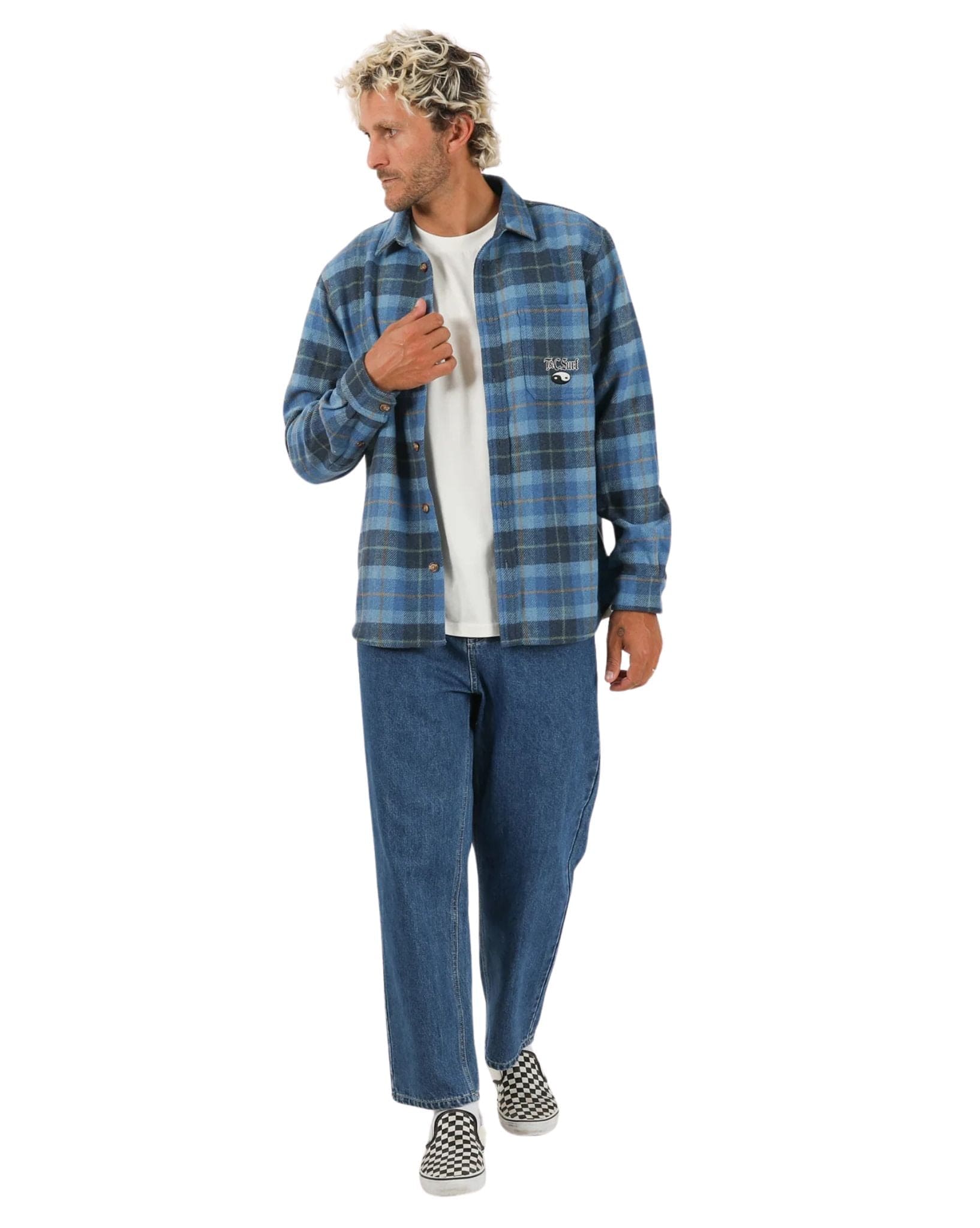 Town & Country Mens Mariner LS Shirt - Pacific