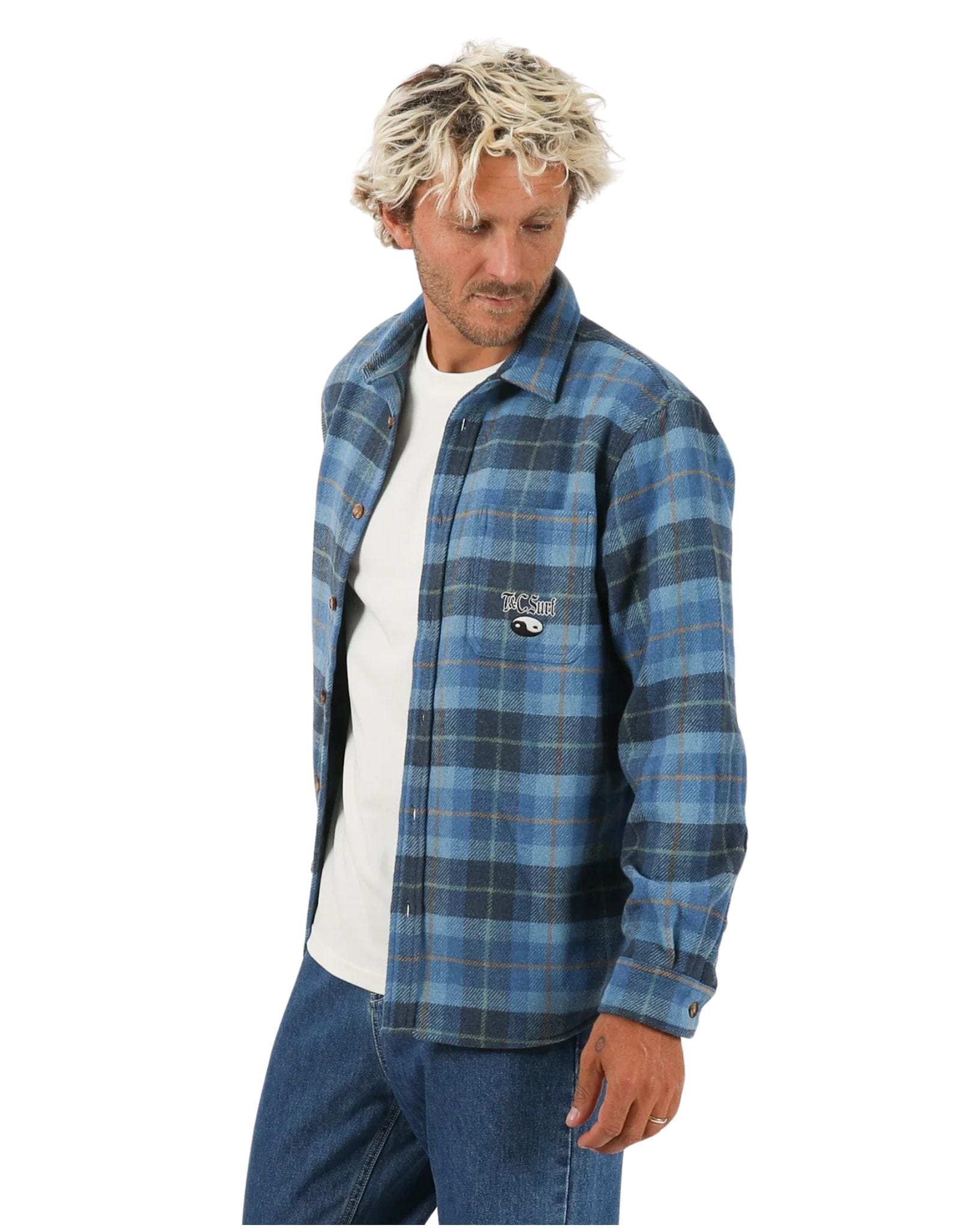 Town & Country Mens Mariner LS Shirt - Pacific
