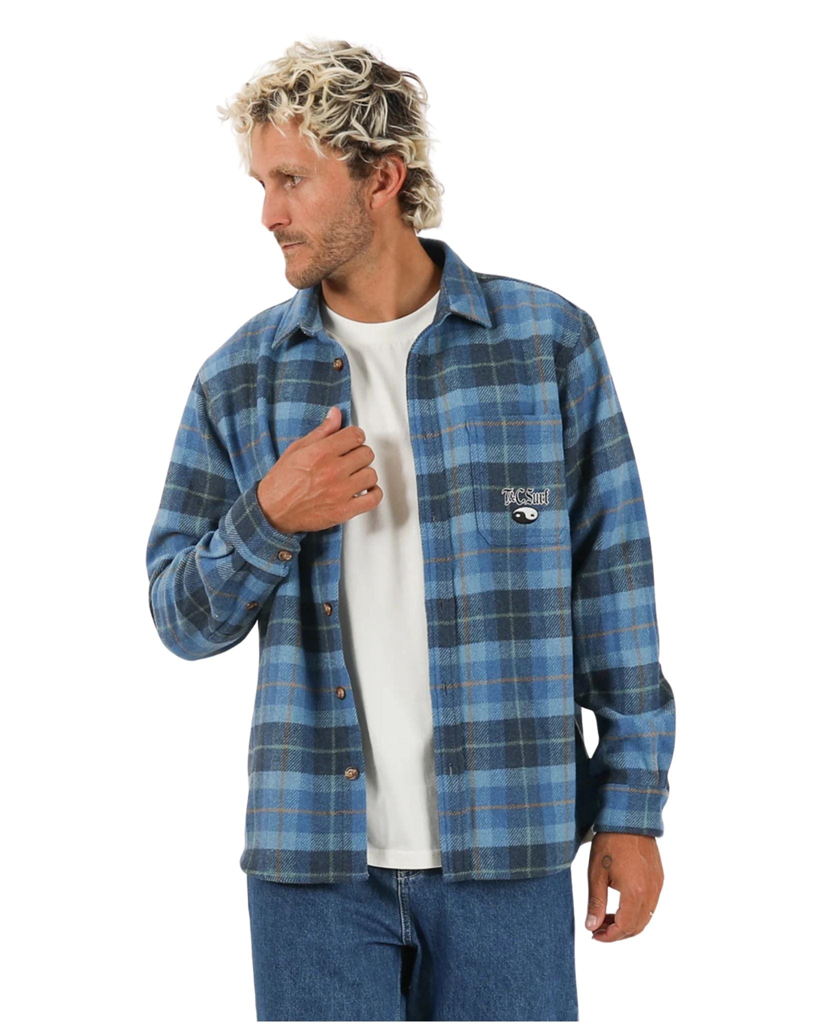 Town & Country Mens Mariner LS Shirt - Pacific