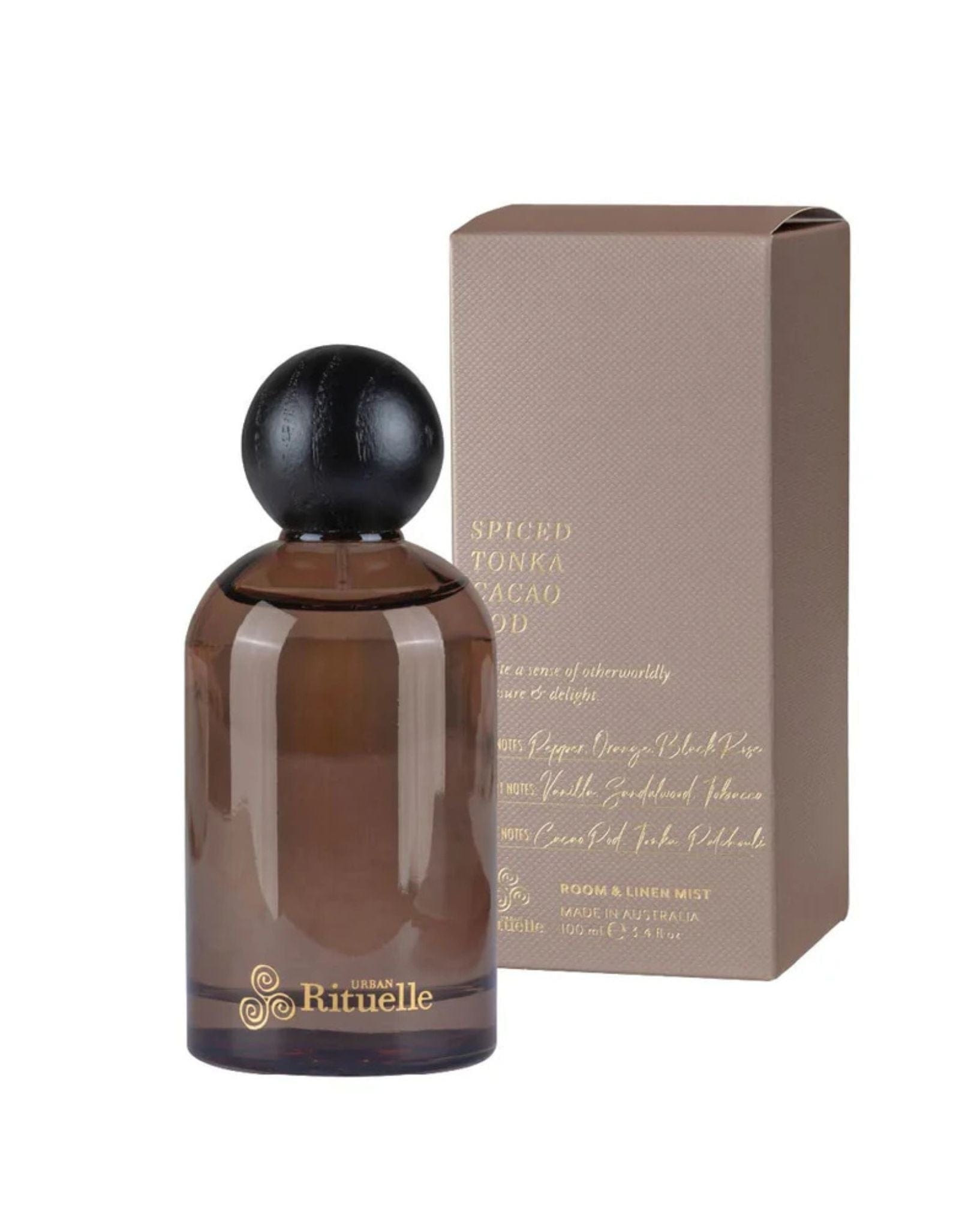 Urban Rituelle Apotheca 100ml Room & Linen Mist- Spiced Tonka & Cacao Pod