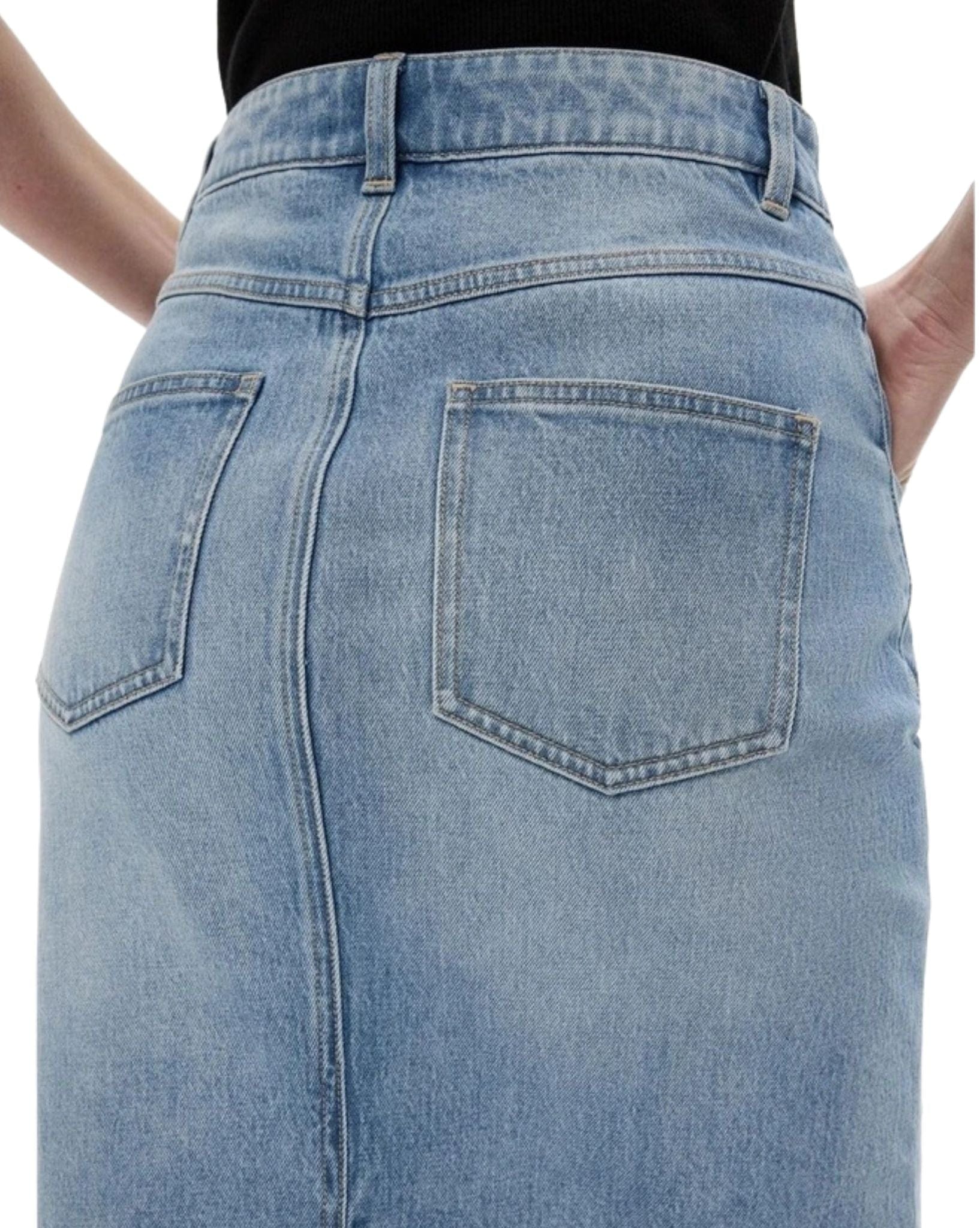 Witchery Yoke Front Longline Denim Skirt