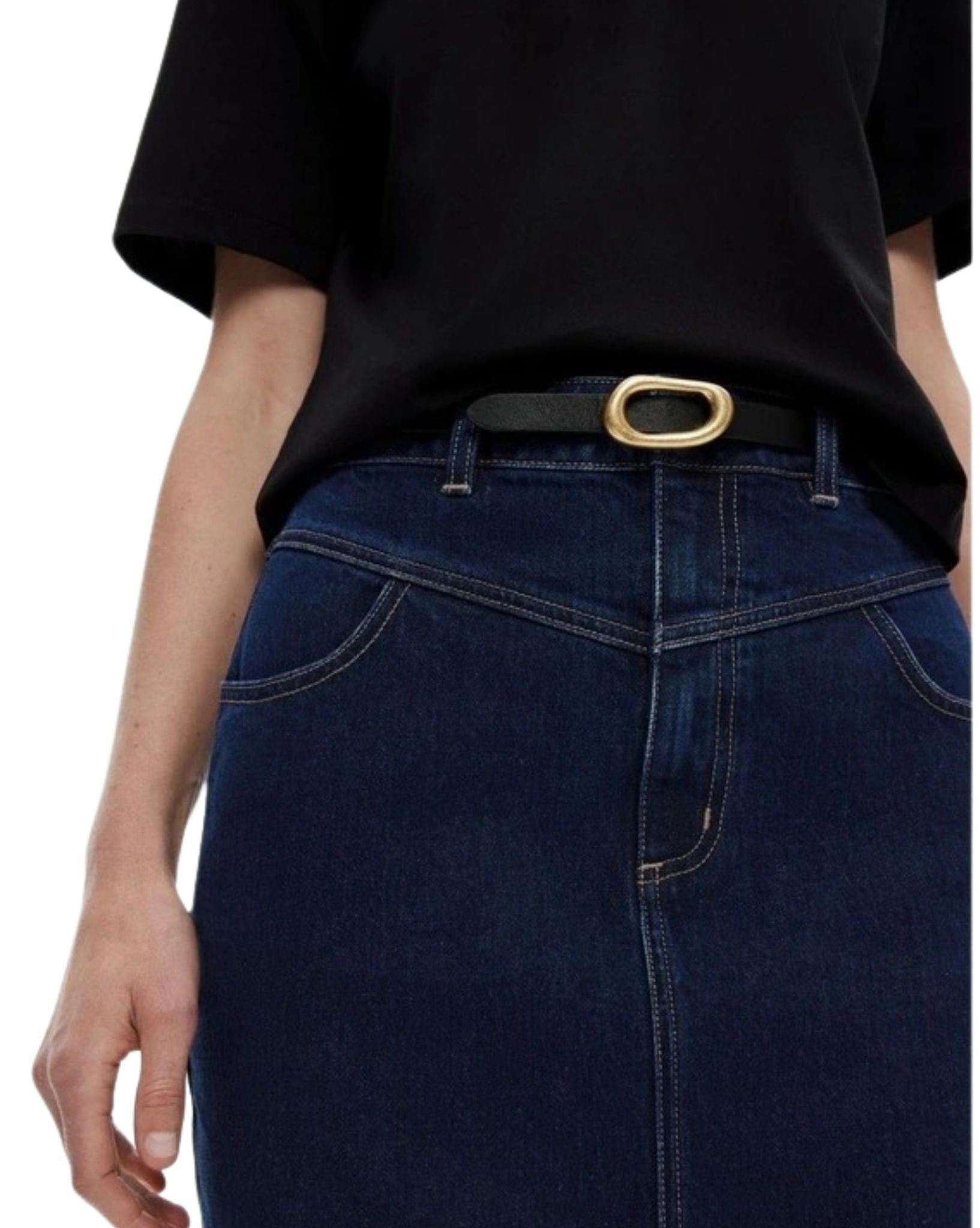 Witchery Yoke Front Longline Denim Skirt