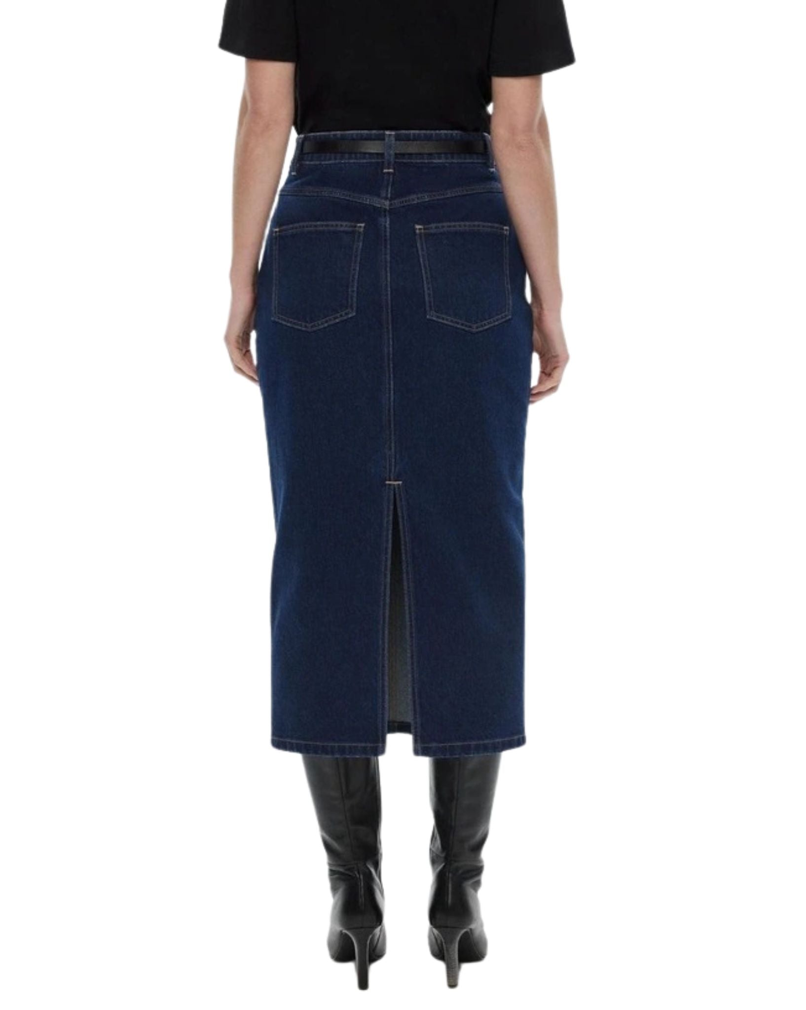 Witchery Yoke Front Longline Denim Skirt