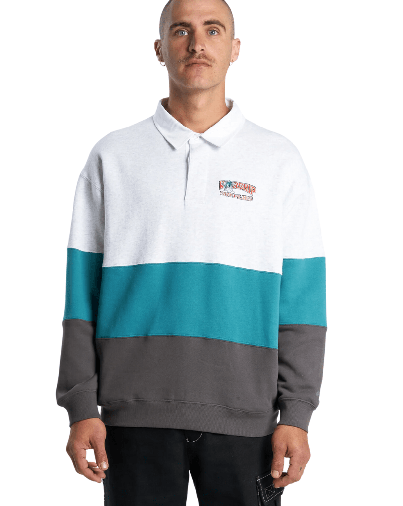 Worship Get Off Paneled Rugby Fleece