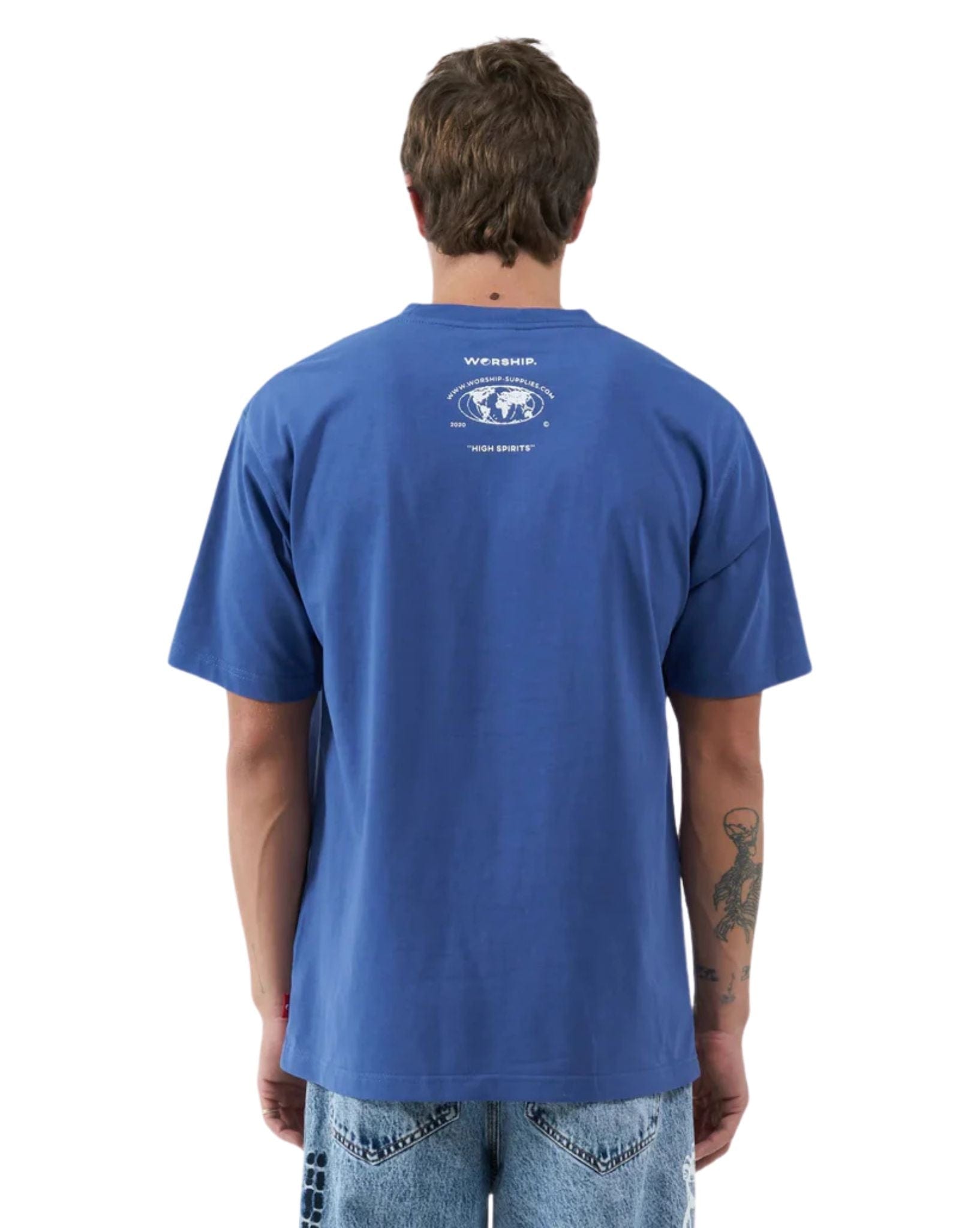 Worship Mens Core Tee Blue Steel
