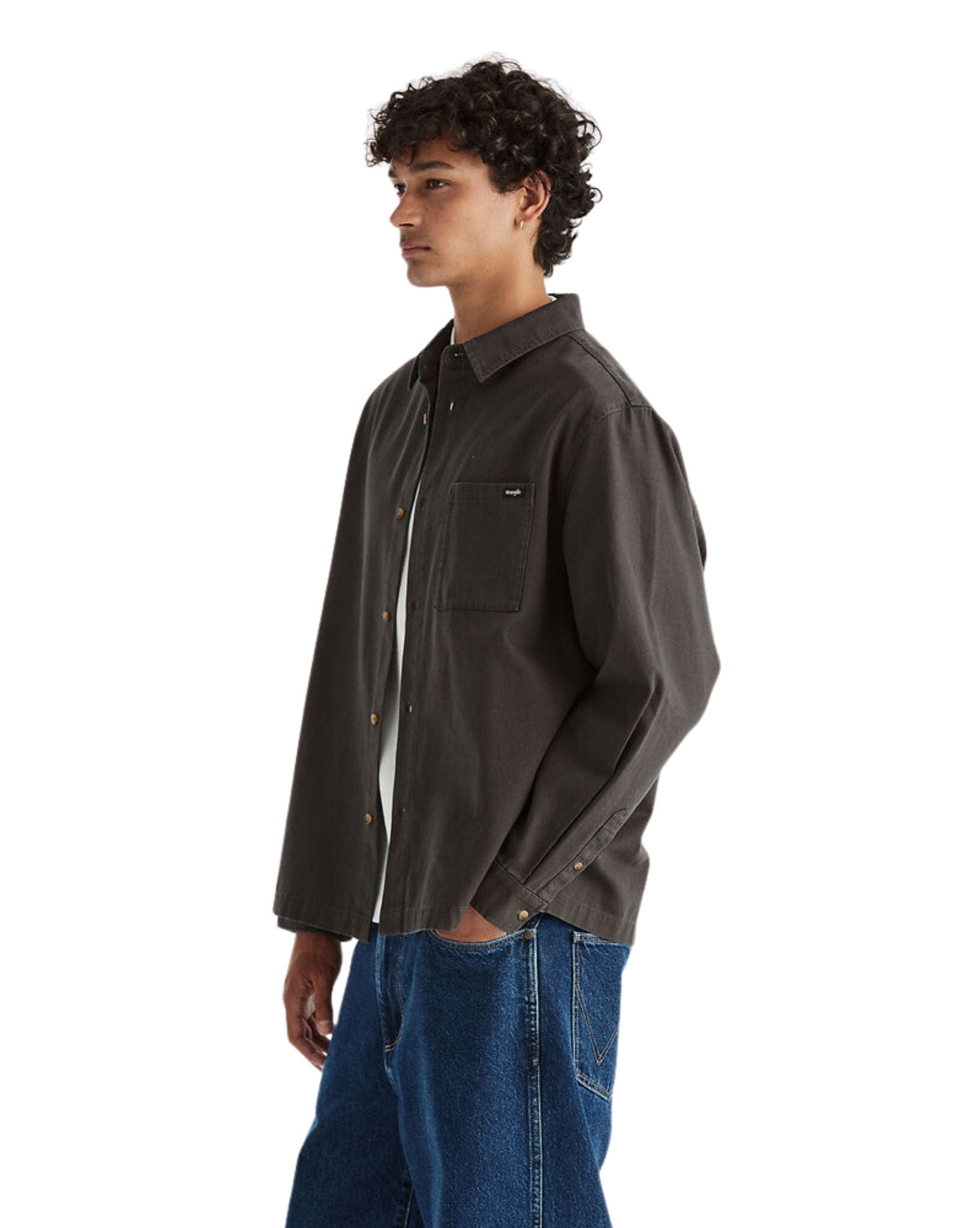 Wrangler Mens Dylan LS Shirt - Worn Black