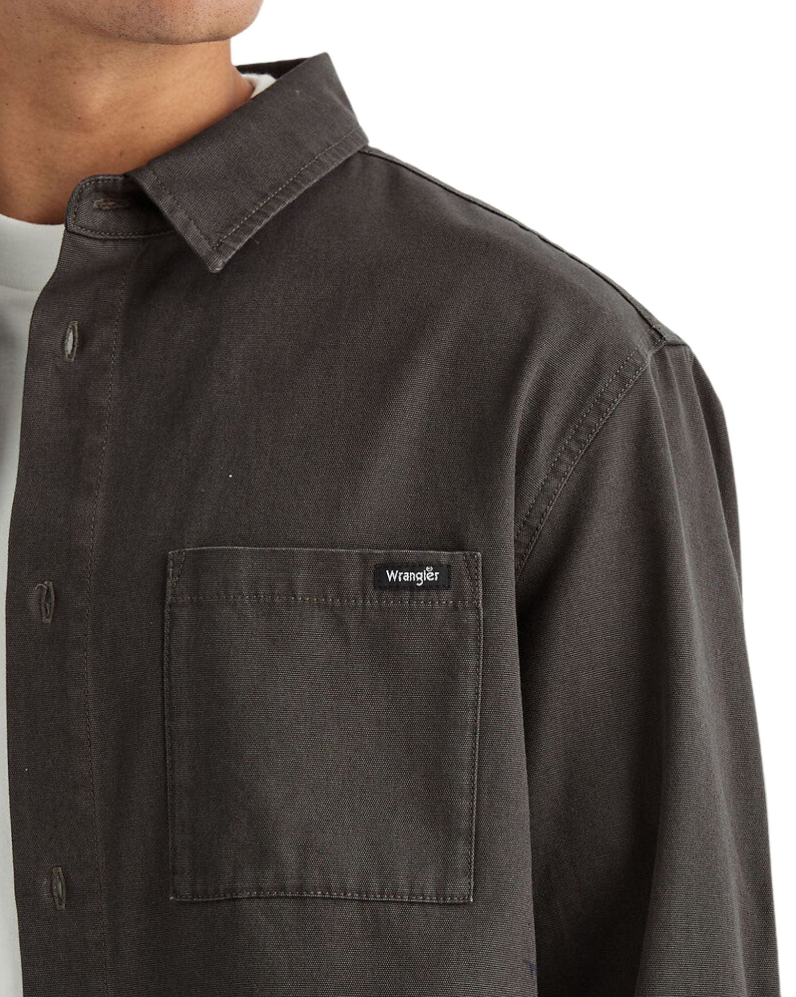 Wrangler Mens Dylan LS Shirt - Worn Black