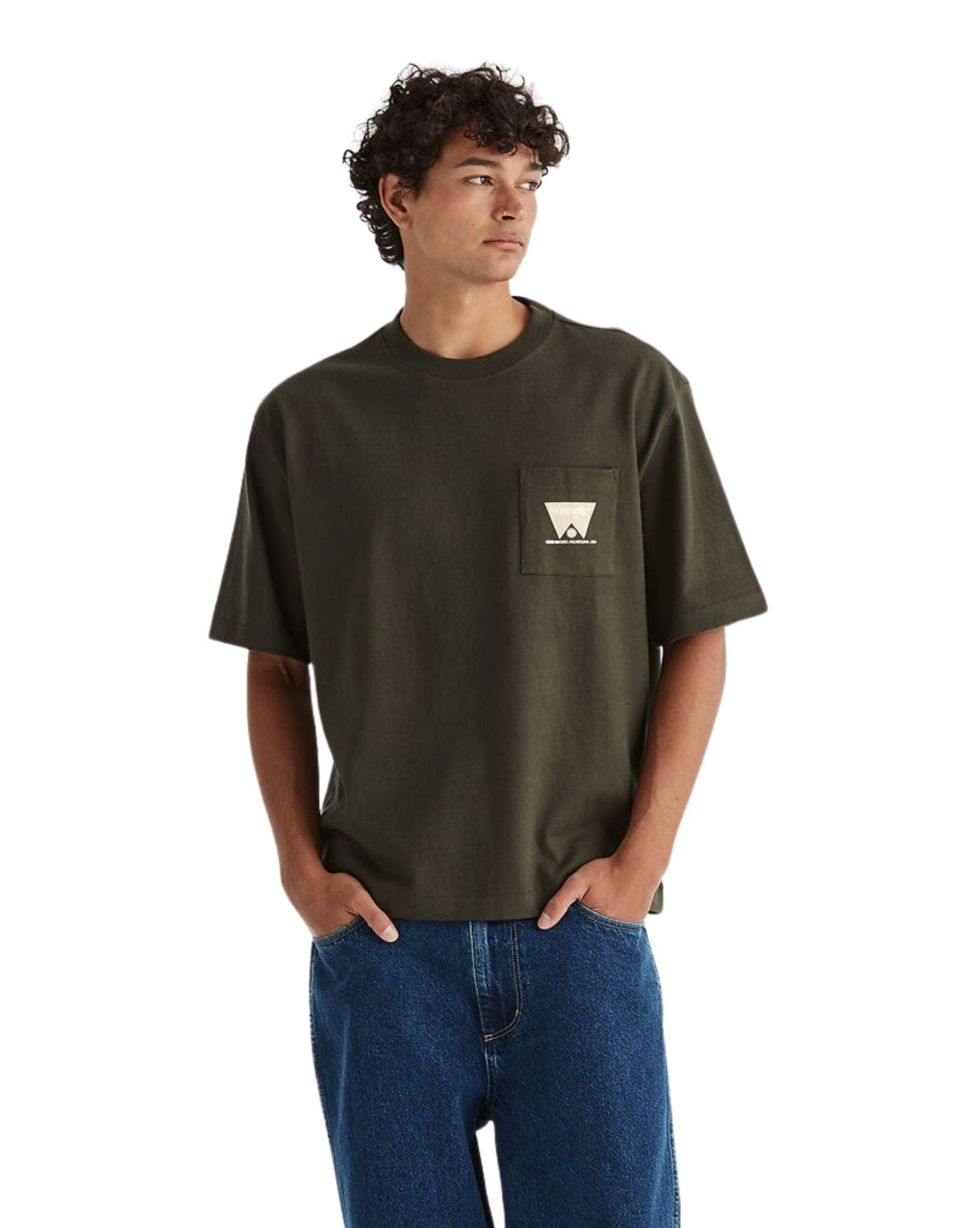 Wrangler Mens Outdoor Boxcar Pocket Tee - Dark Slate