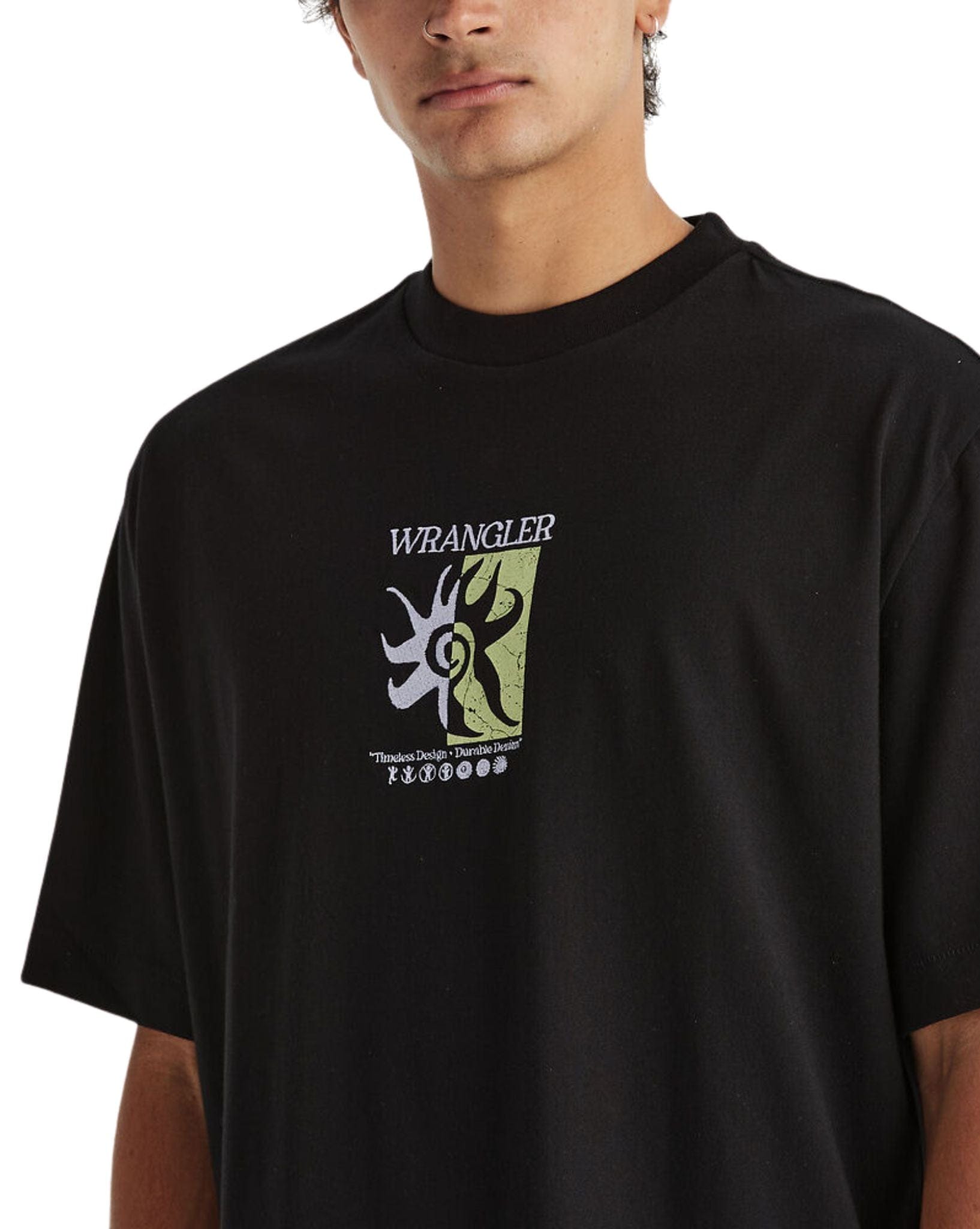 Wrangler Mens Sunflip Boxcar Tee - Black