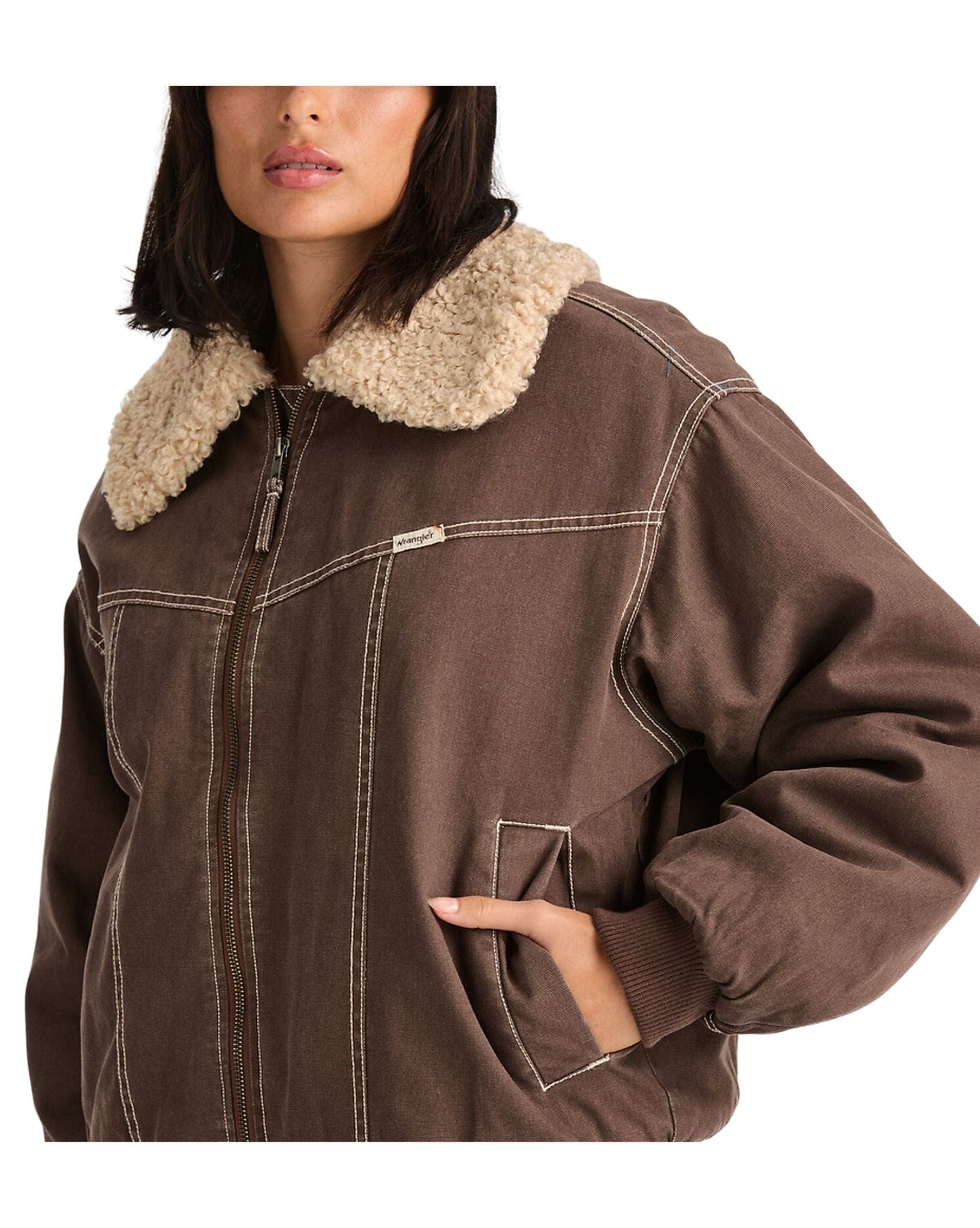 Wrangler Womens Carrie Bomber Jacket - Brown