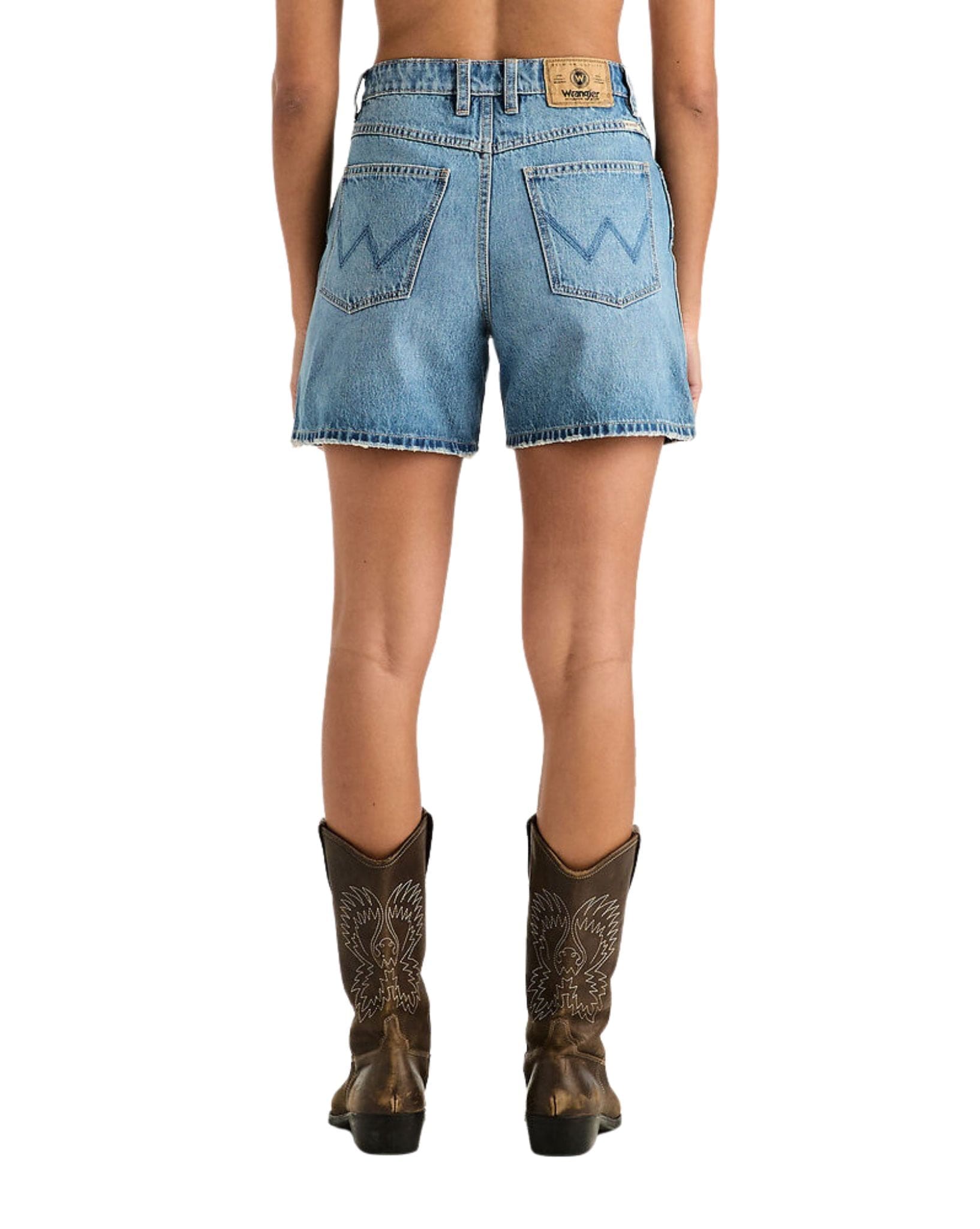 Wrangler Womens High A-Line Short - Blue Cult