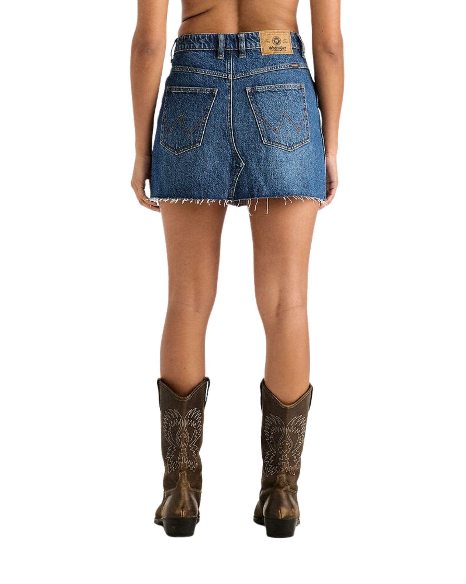 Wrangler Womens Repair Mini Skirt - Camden Fade