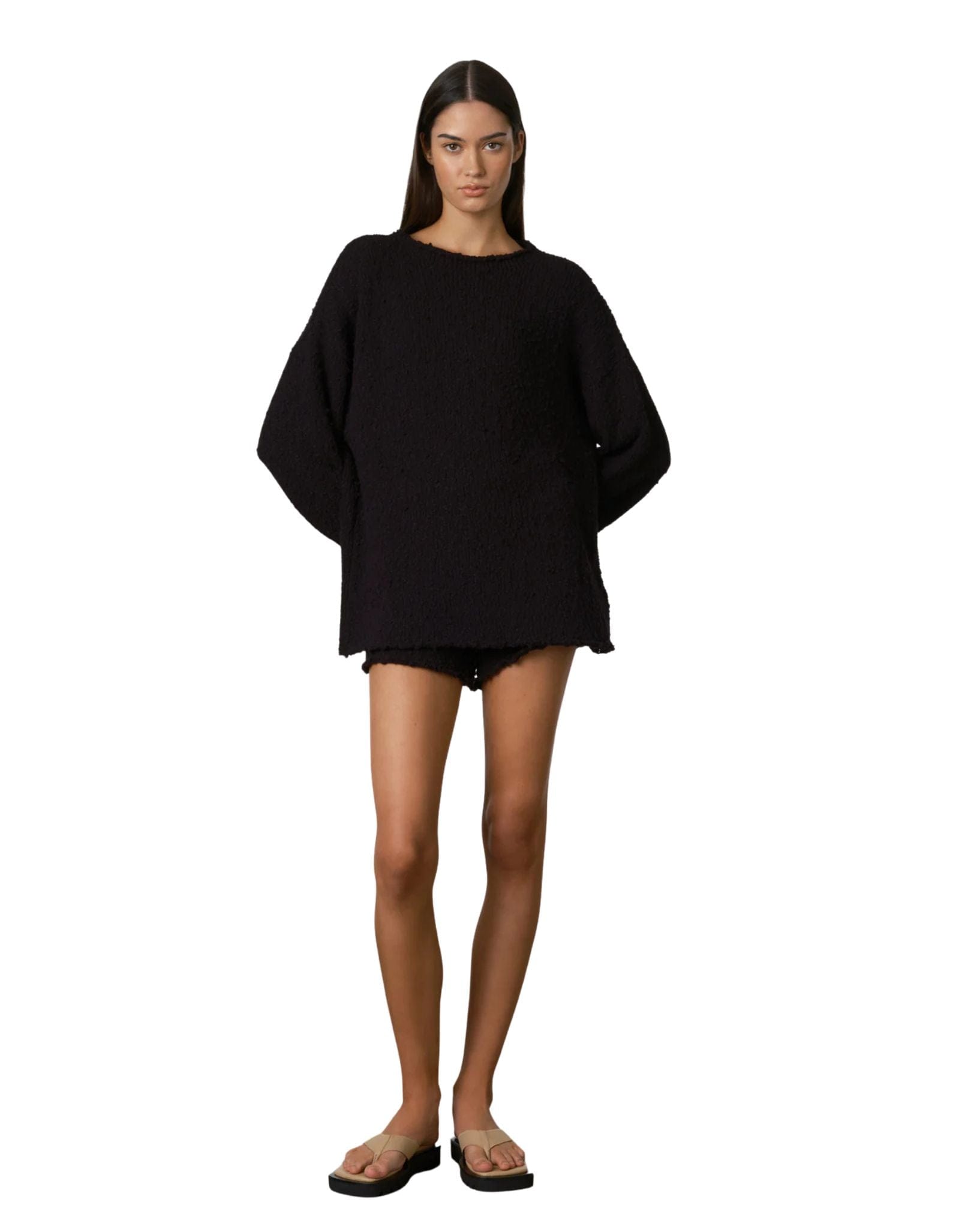 Zulu & Zephyr Black Boucle Knit Short
