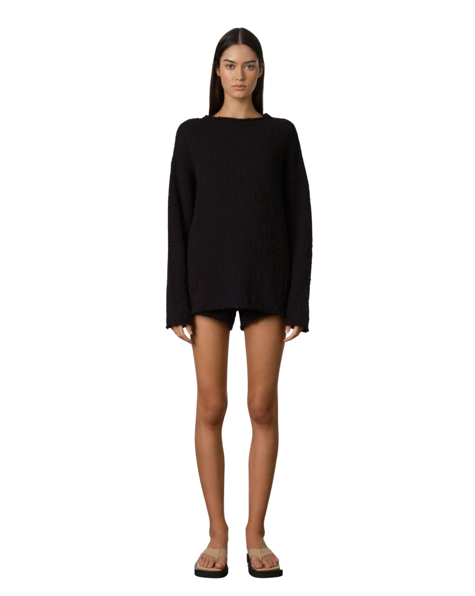 Zulu & Zephyr Black Boucle Knit Short