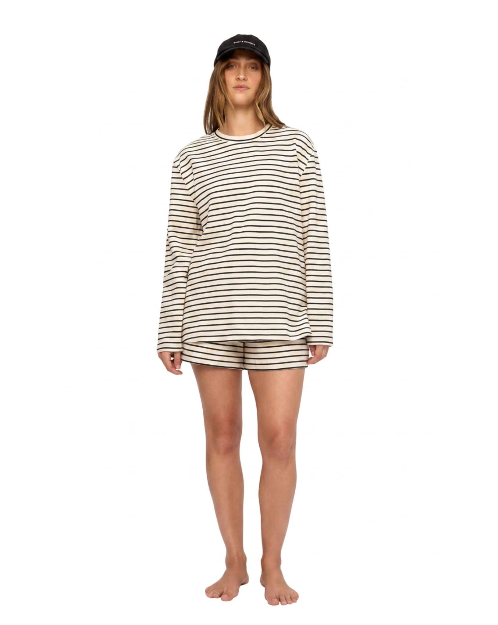 Zulu & Zephyr Black Stripe Jersey Long Sleeve Top