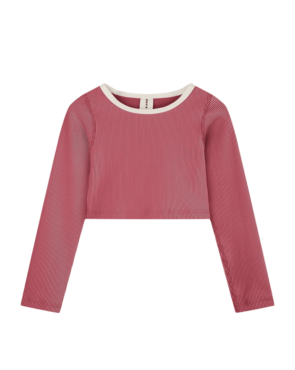 Zulu & Zephyr Girls Mini Stripe Crop Rashie - Clay Red