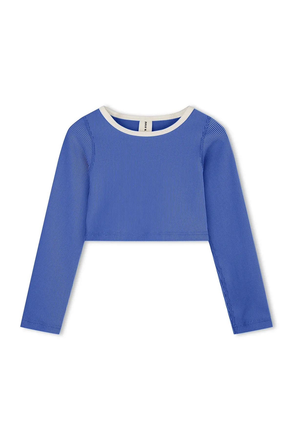 Zulu & Zephyr Girls Mini Stripe Crop Rashie - Sea Blue
