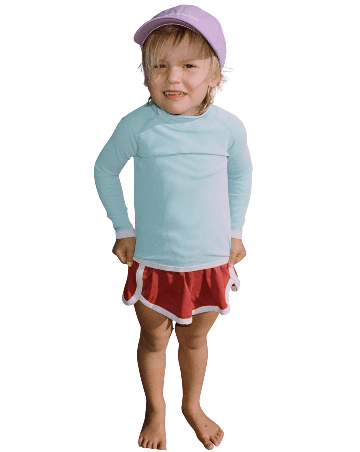 Zulu & Zephyr Girls Mini Stripe Rashie - Aqua