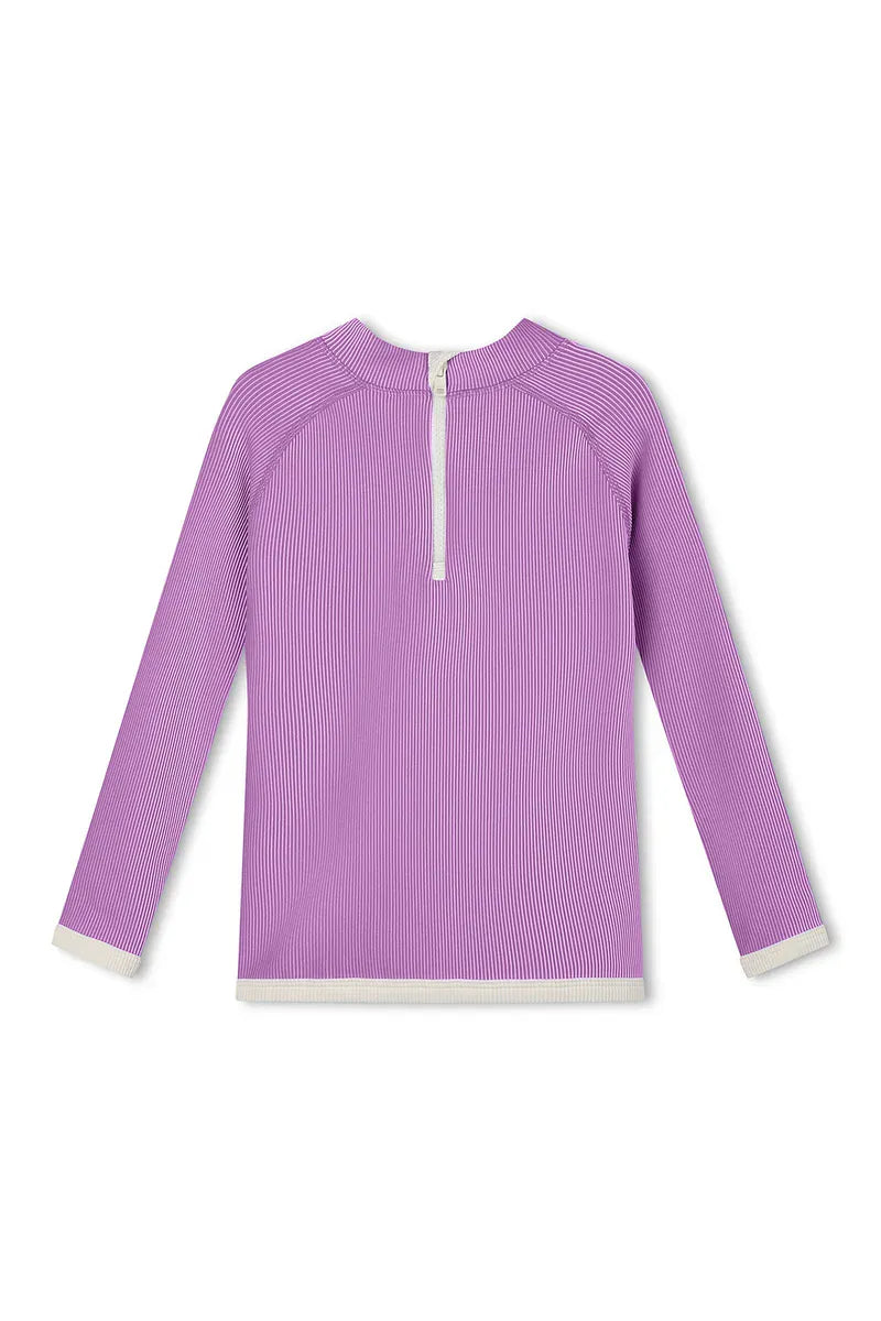 Zulu & Zephyr Girls Mini Stripe Rashie - Lilac